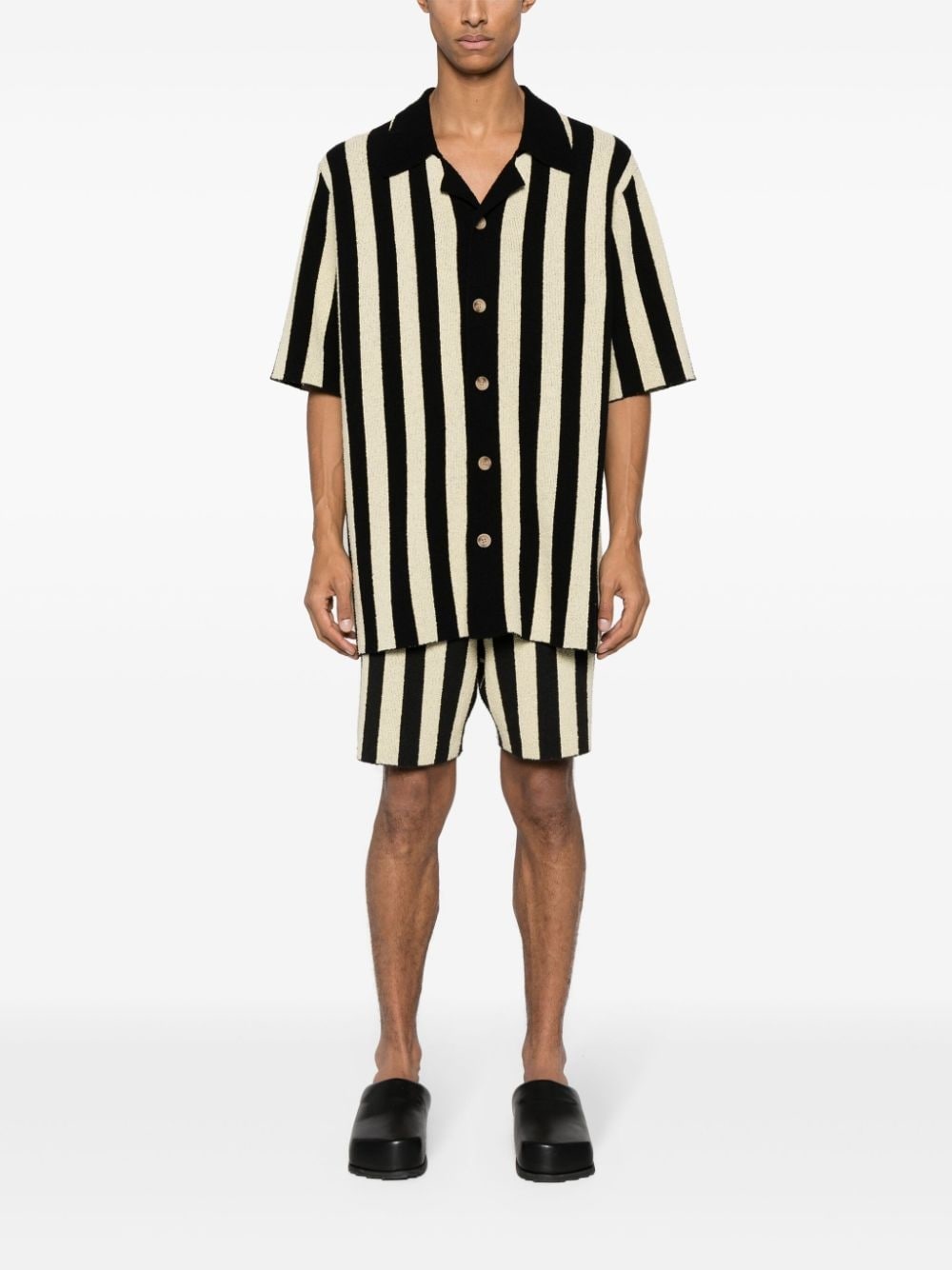 striped camp-collar shirt - 2