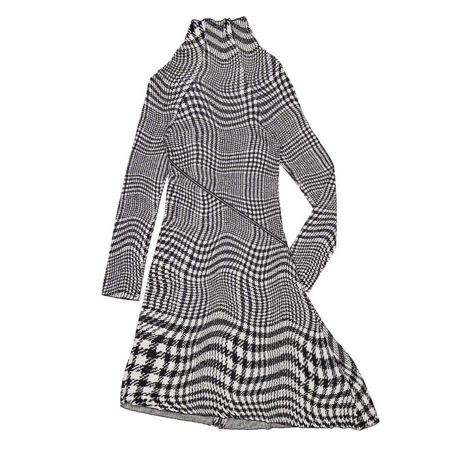 Burberry Houndstooth Pattern Midi Dress - 7