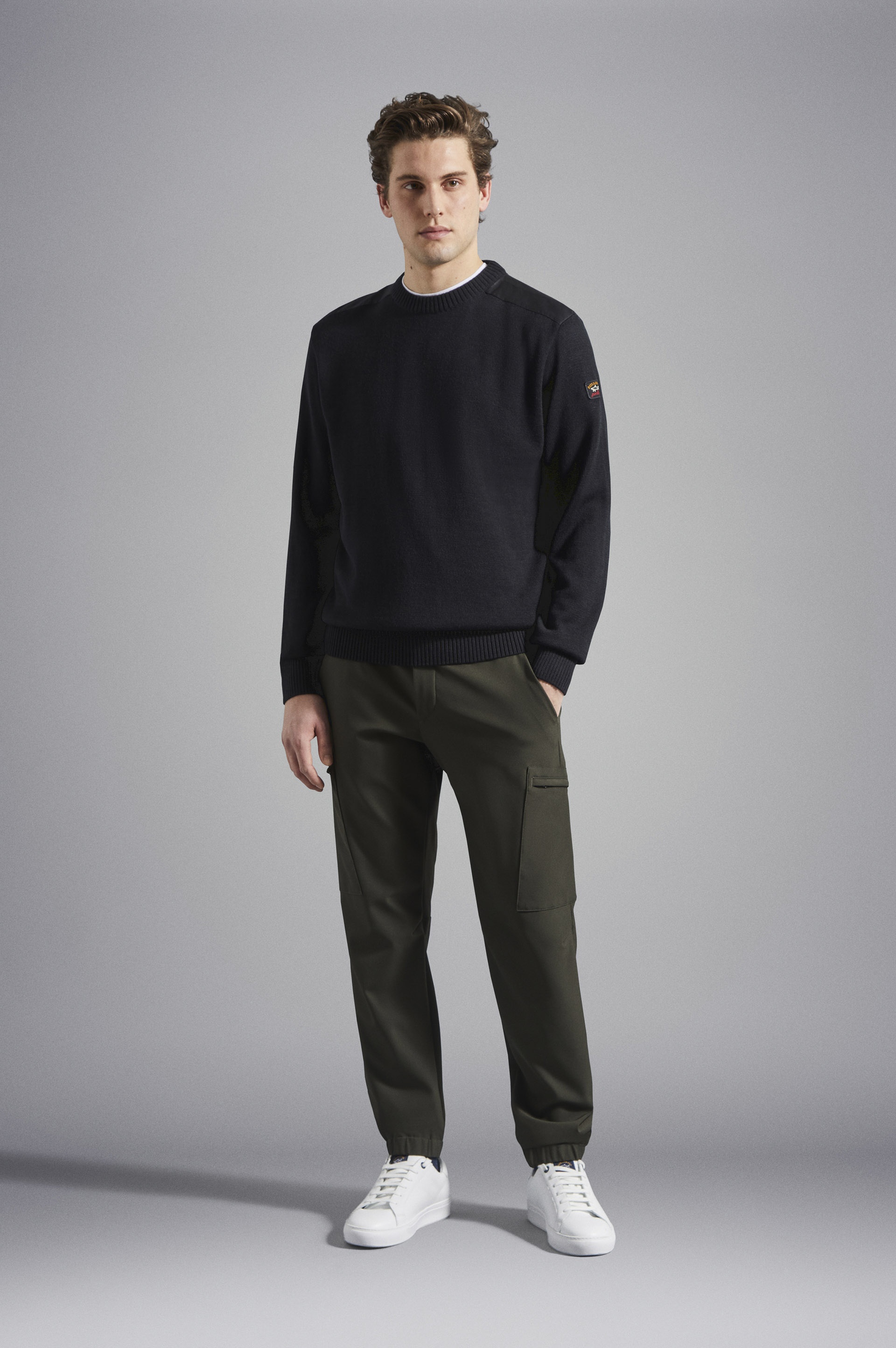 BRETAGNE WOOL CREW NECK WITH ICONIC BADGE - 2