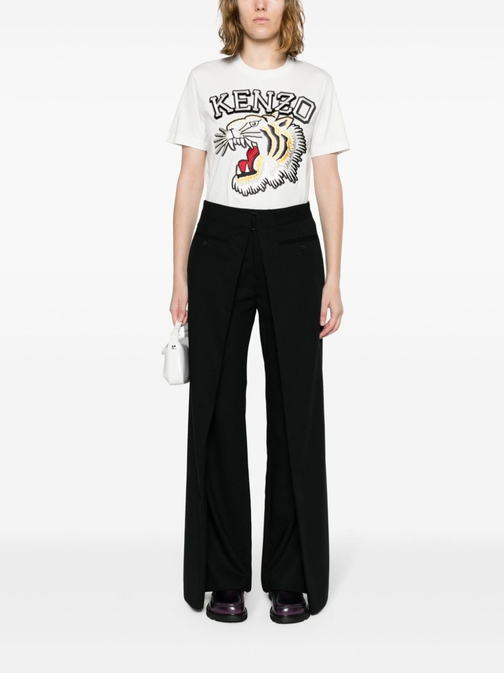 logo-embroidered cotton T-shirt - 2