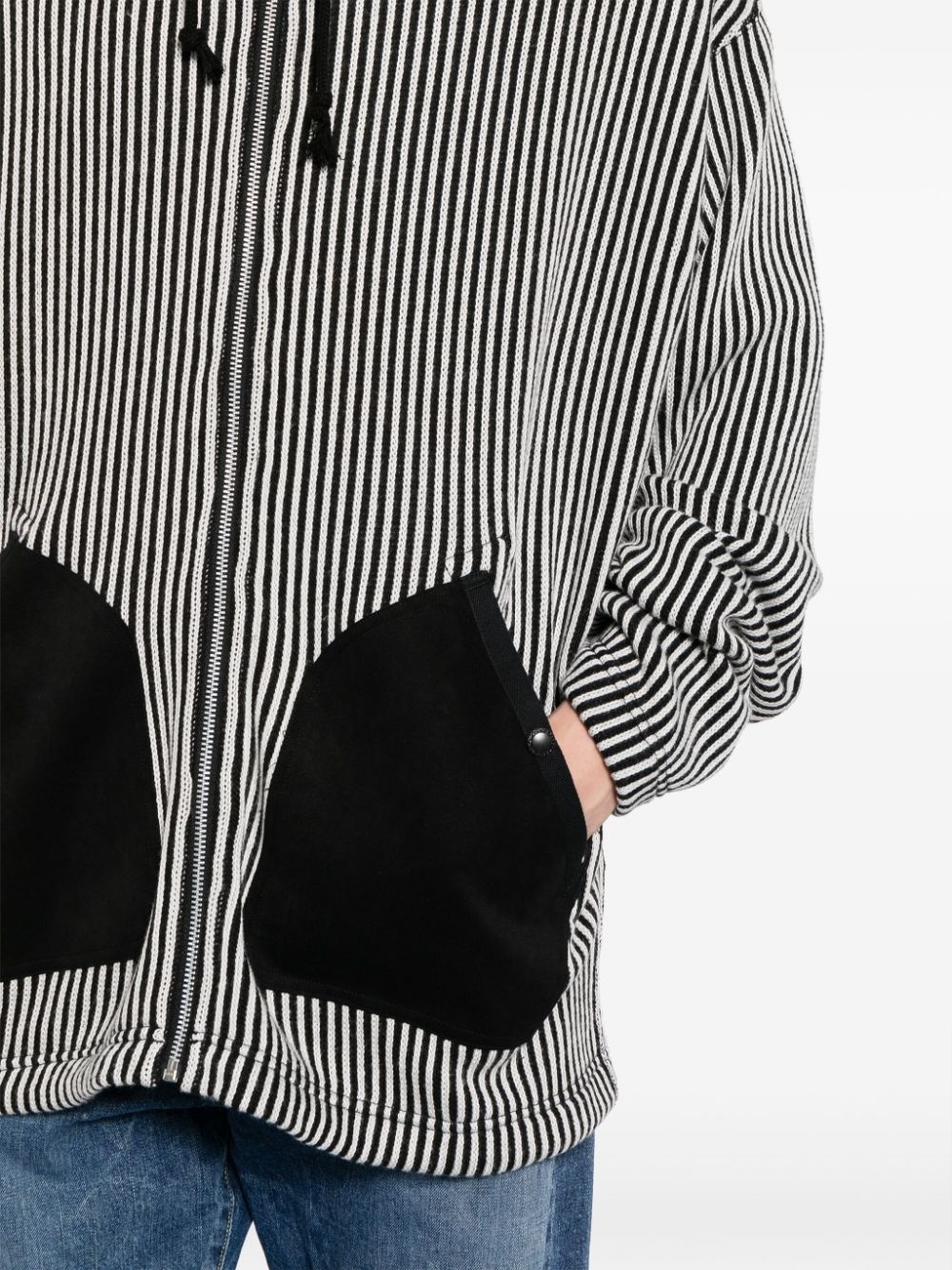 striped knitted hoodie - 5