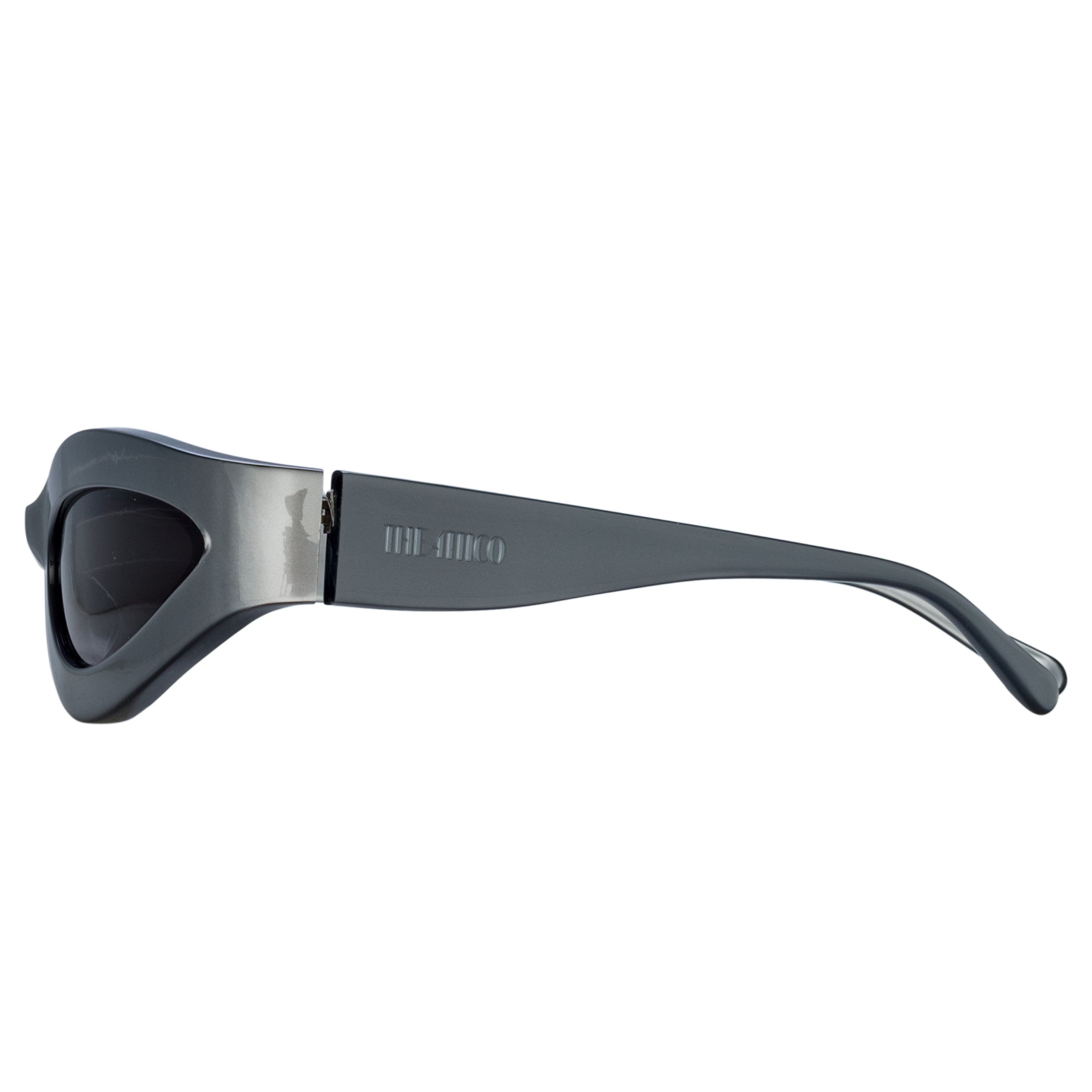 Agnes Wrap Sunglasses in Silver - 4