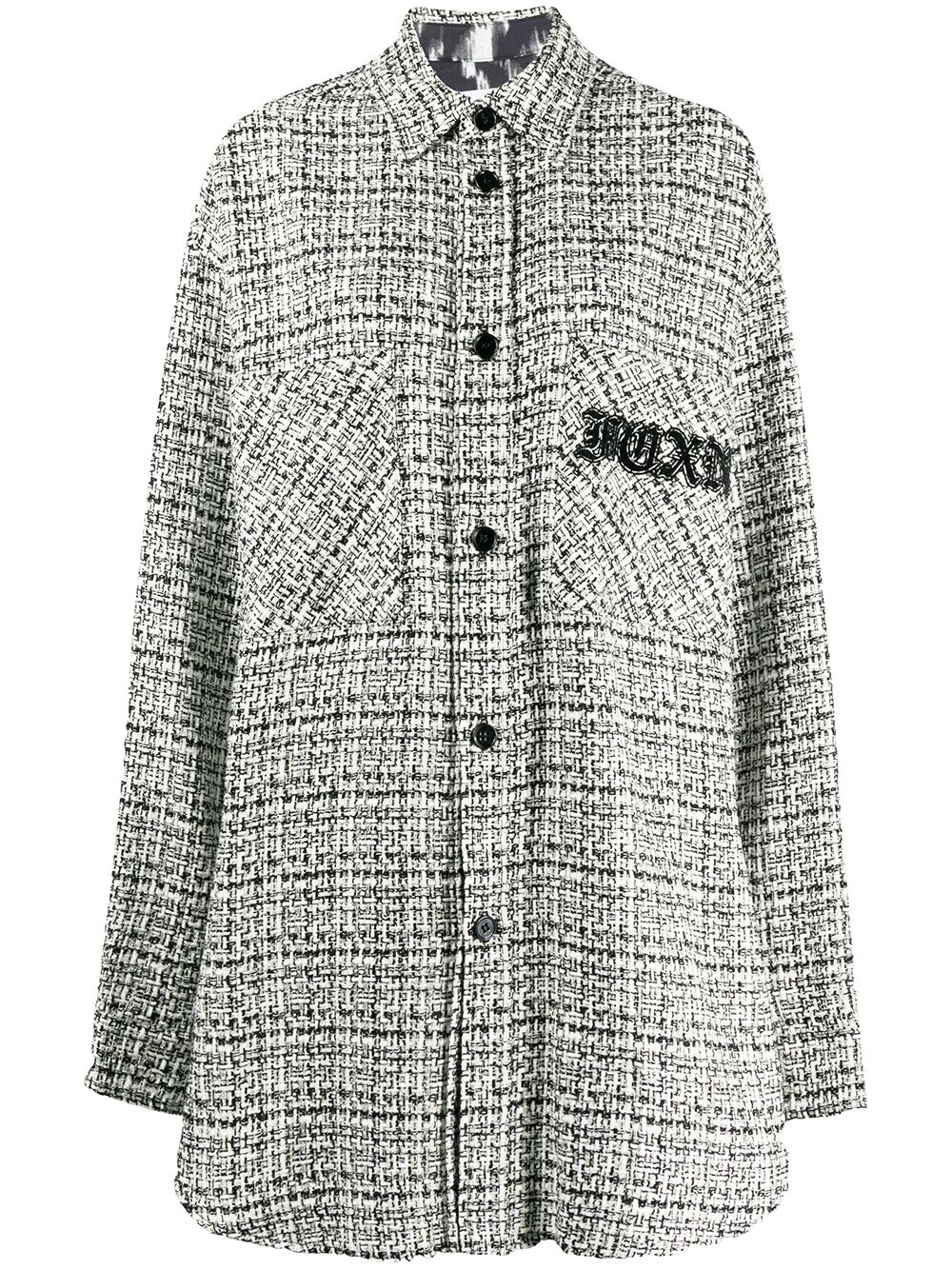 tweed shirt jacket - 1