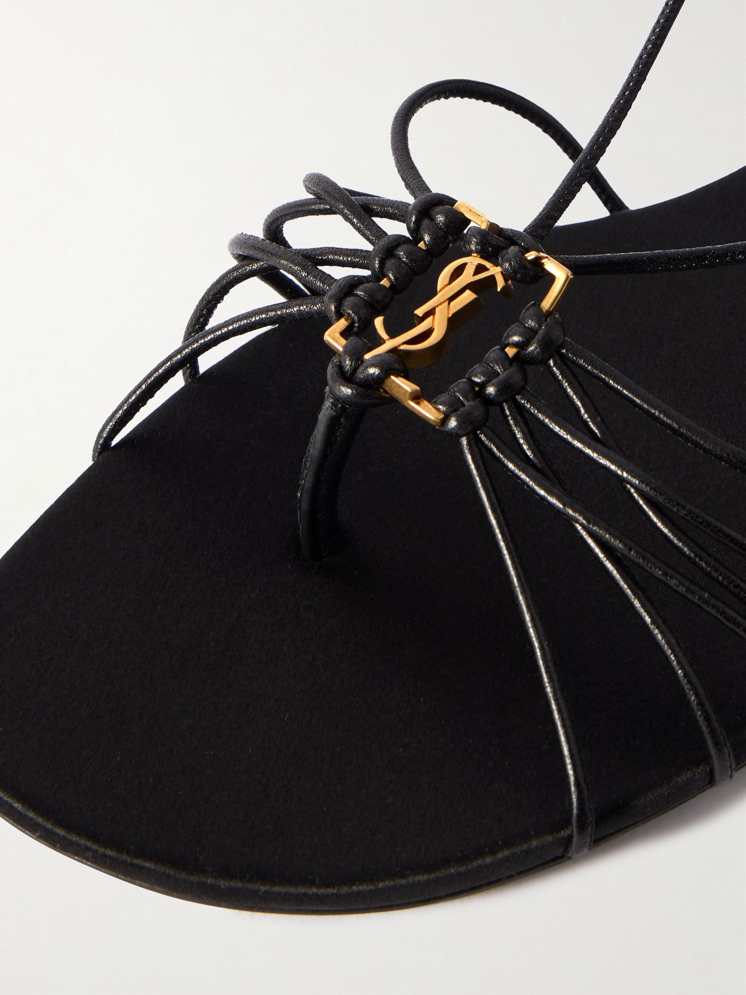 Babylone logo-embellished leather sandals Black - 4