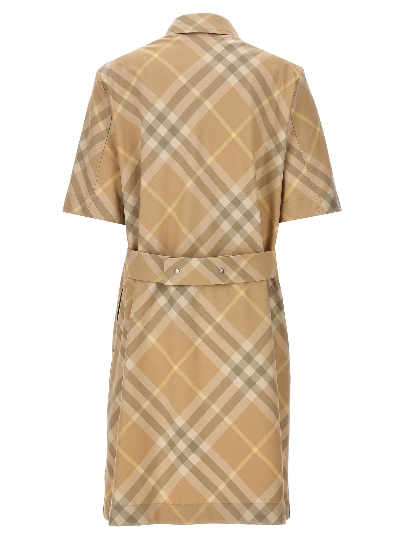 Check Chemisier Dress Dresses Beige - 2