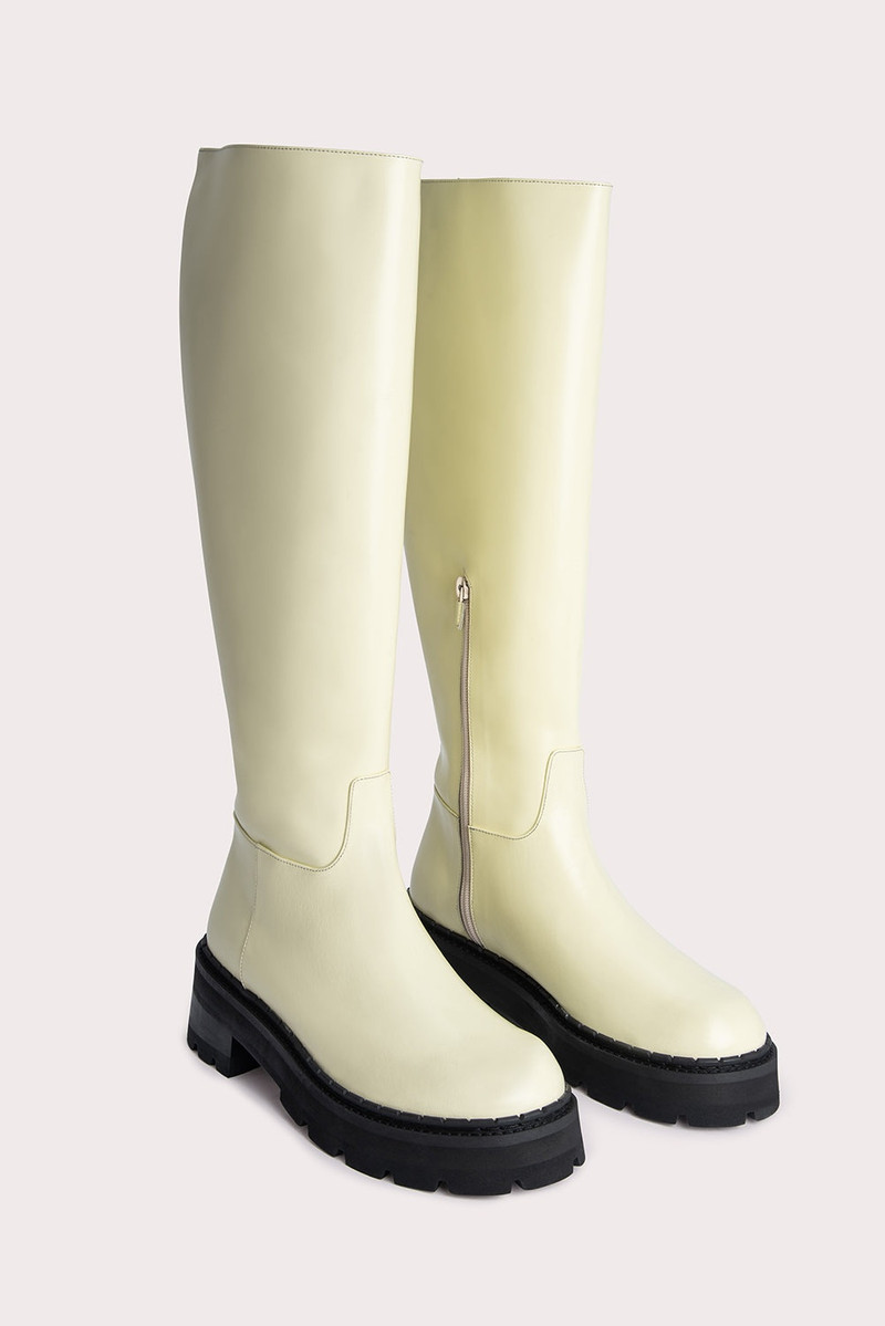 BY FAR Russel Ivory Soft Semi Patent Leather outlook