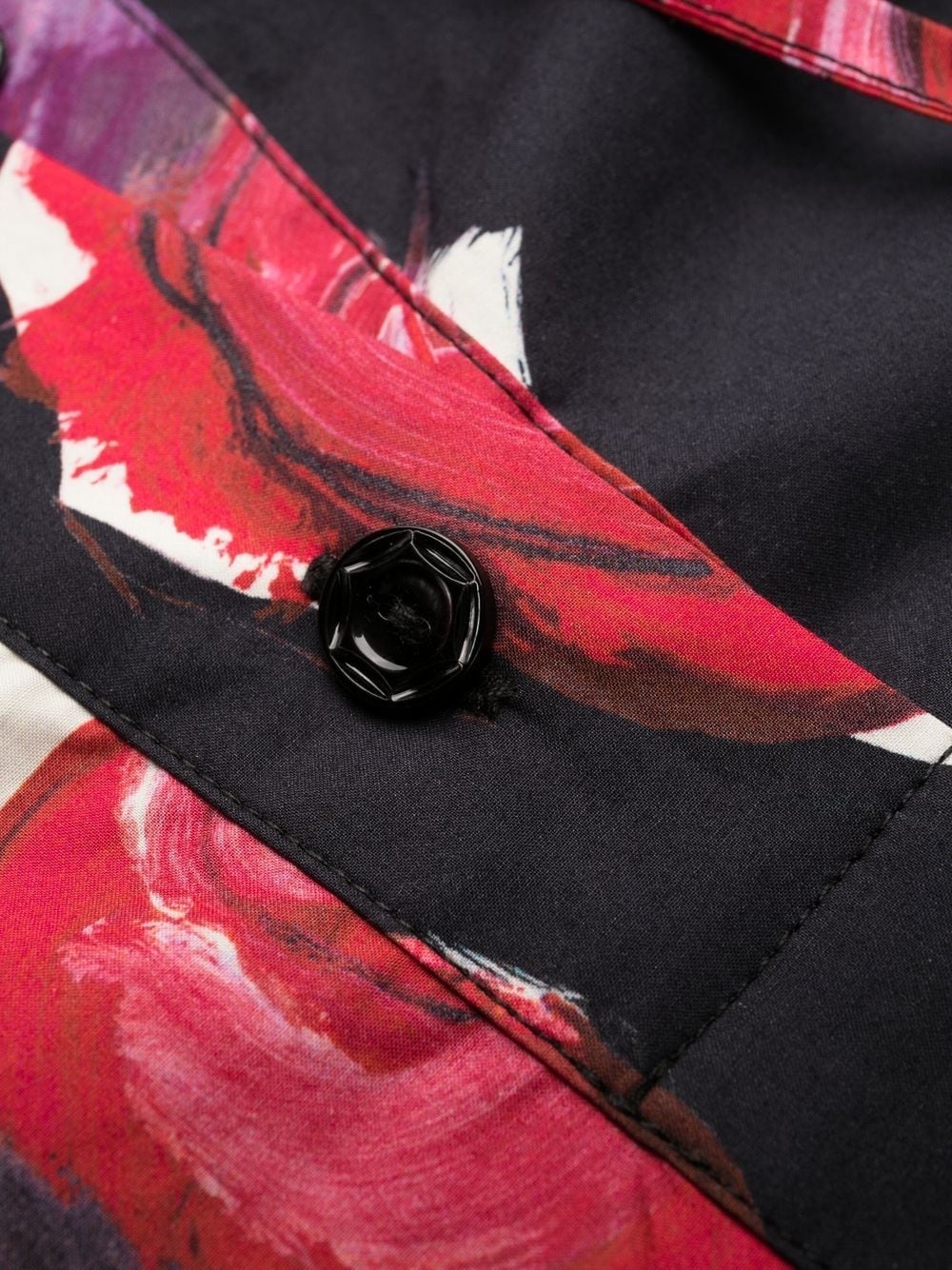rose-print tie-waist dress - 6