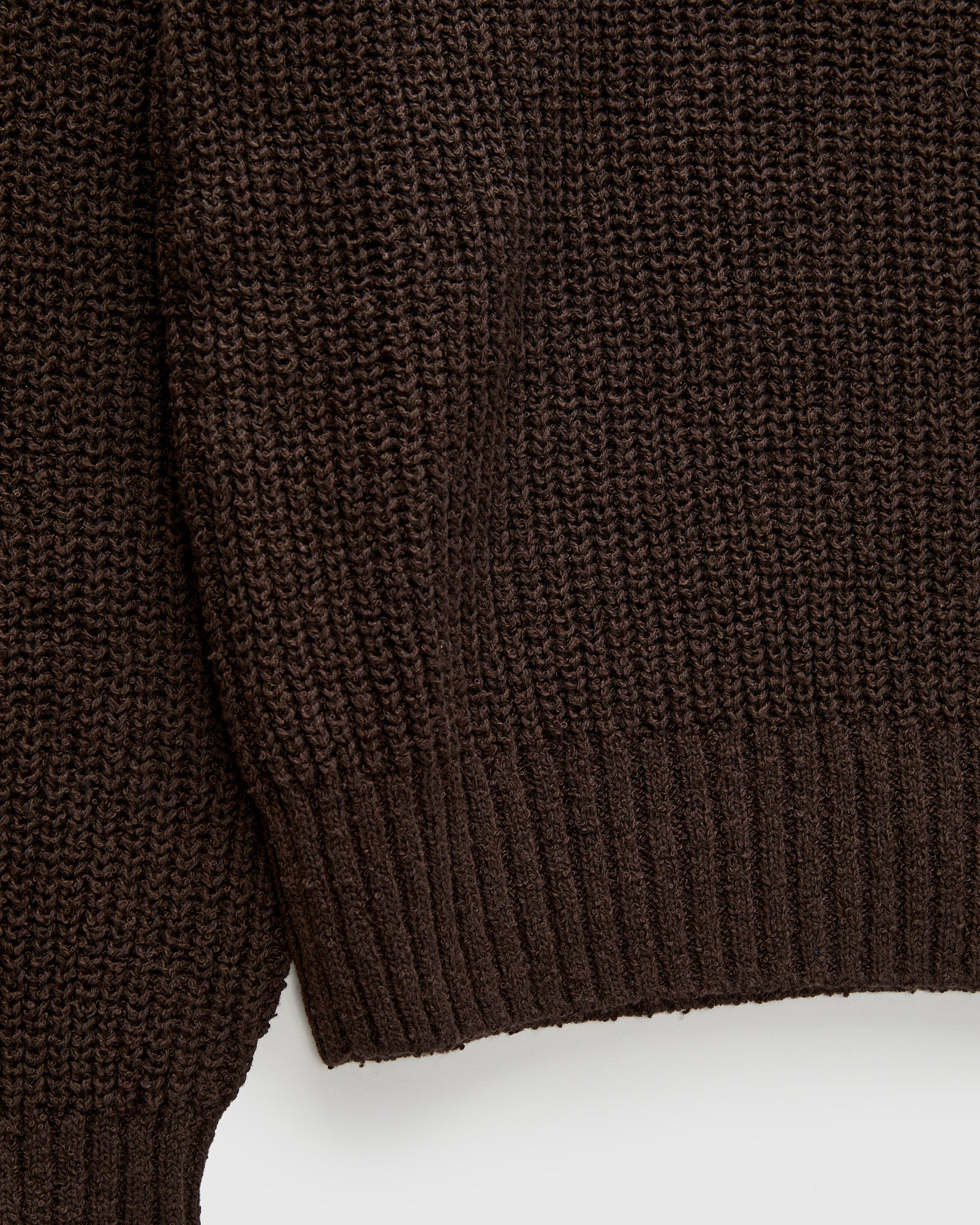 Cotton Crewneck Sweater in Bark Boucle - 5