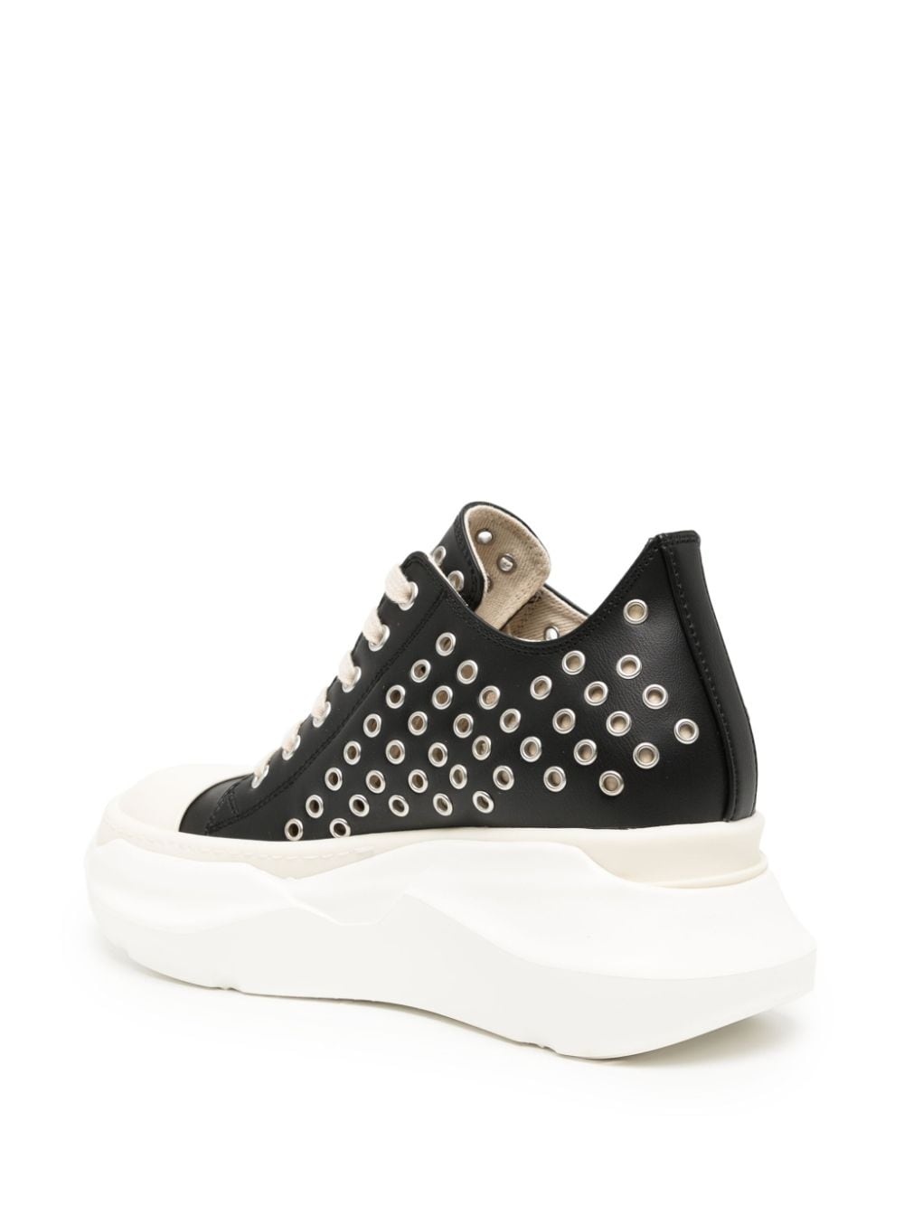 Abstract eyelet-embellished leather sneakers - 3