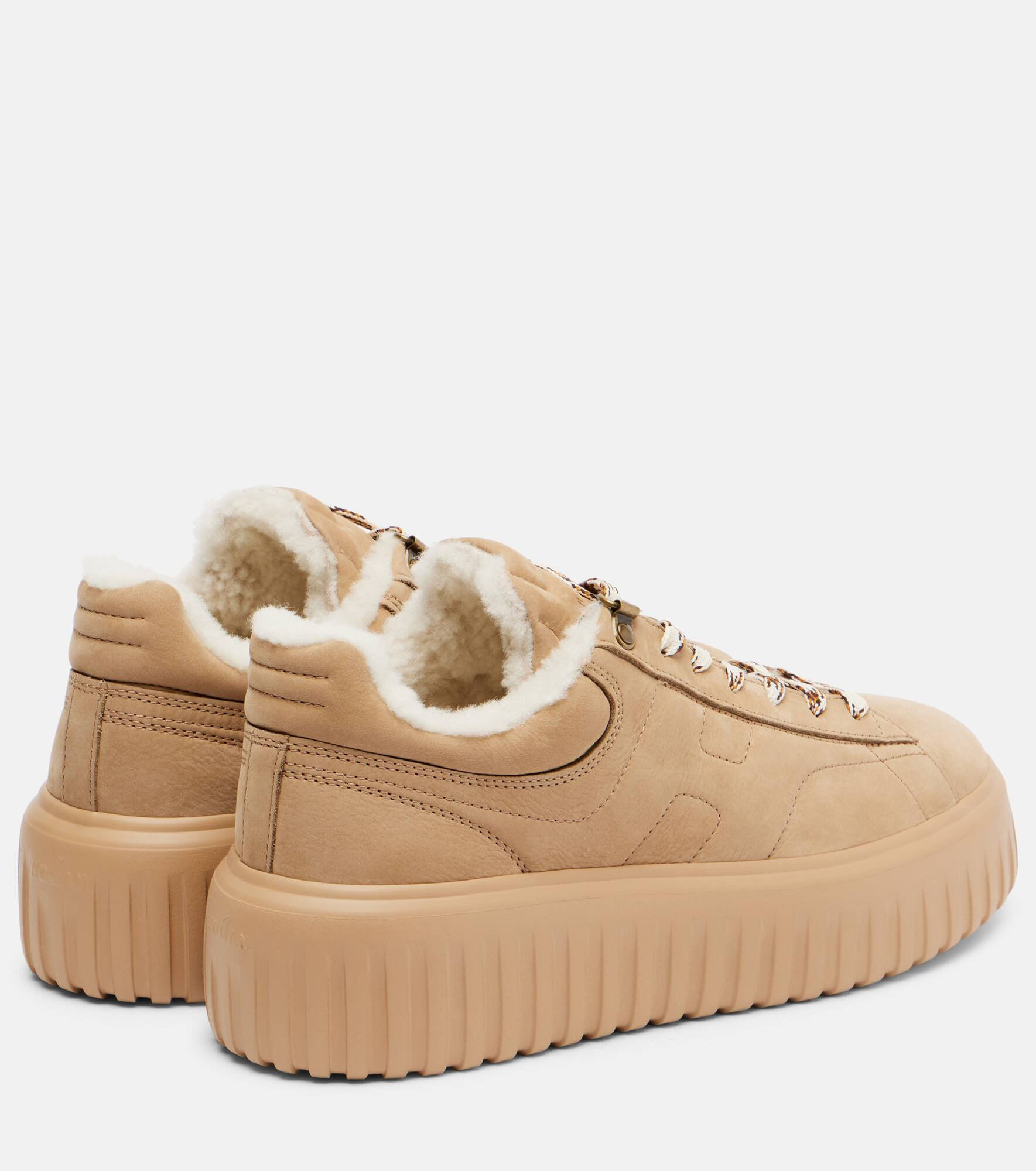 H-Stripes shearling-lined suede sneakers - 2