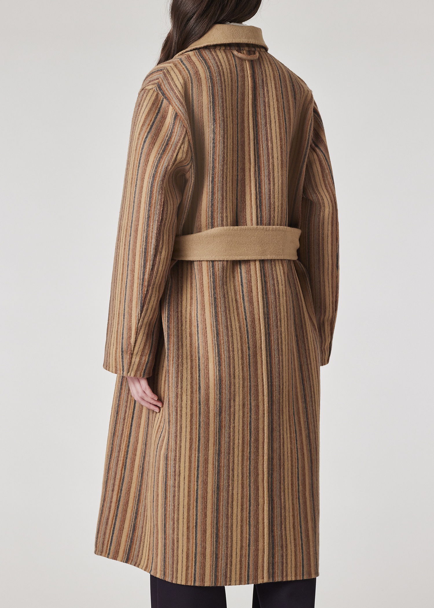 Women's Wool Reversible 'Signature Stripe' Cocoon Coat - 8