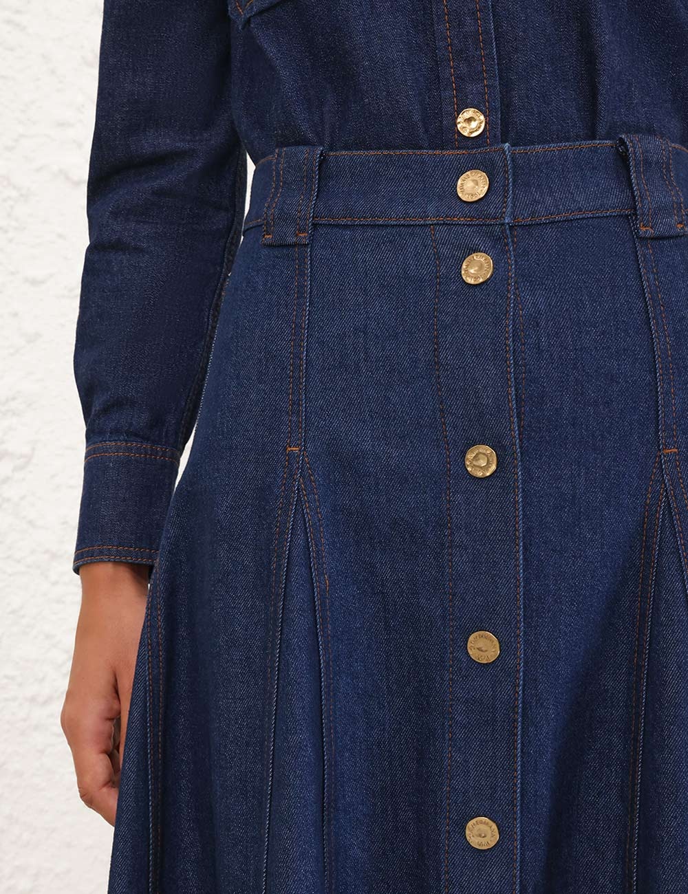 DENIM FLARE SKIRT - 5