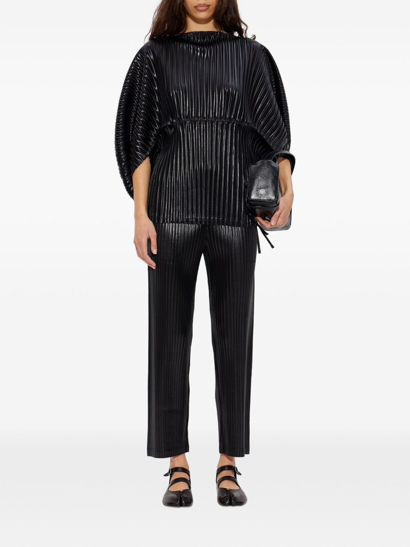 ISSEY MIYAKE plissé puff-sleeve top outlook
