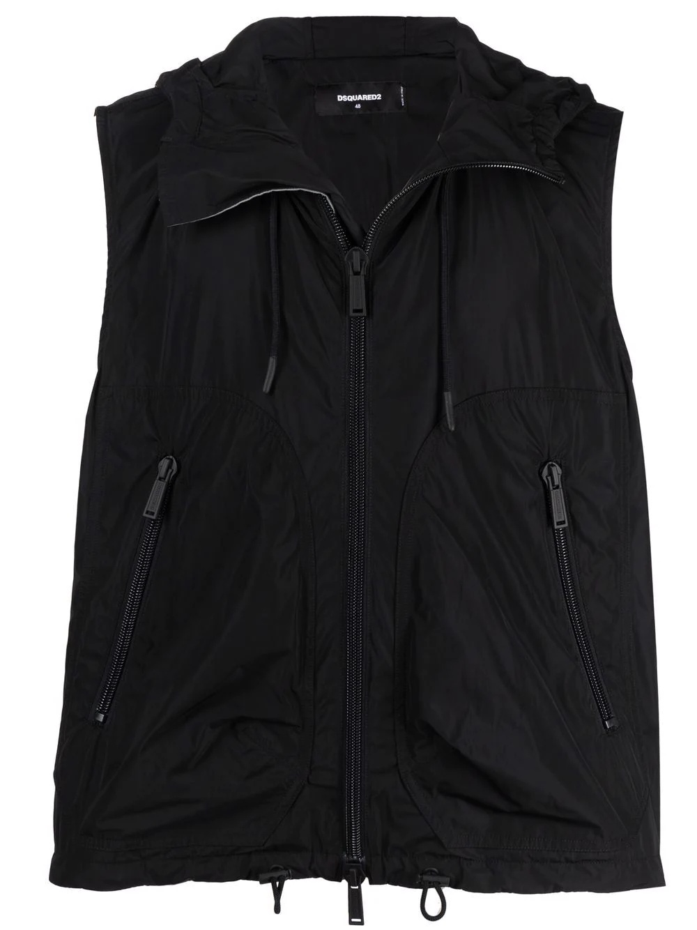 hooded zip-up gilet - 1