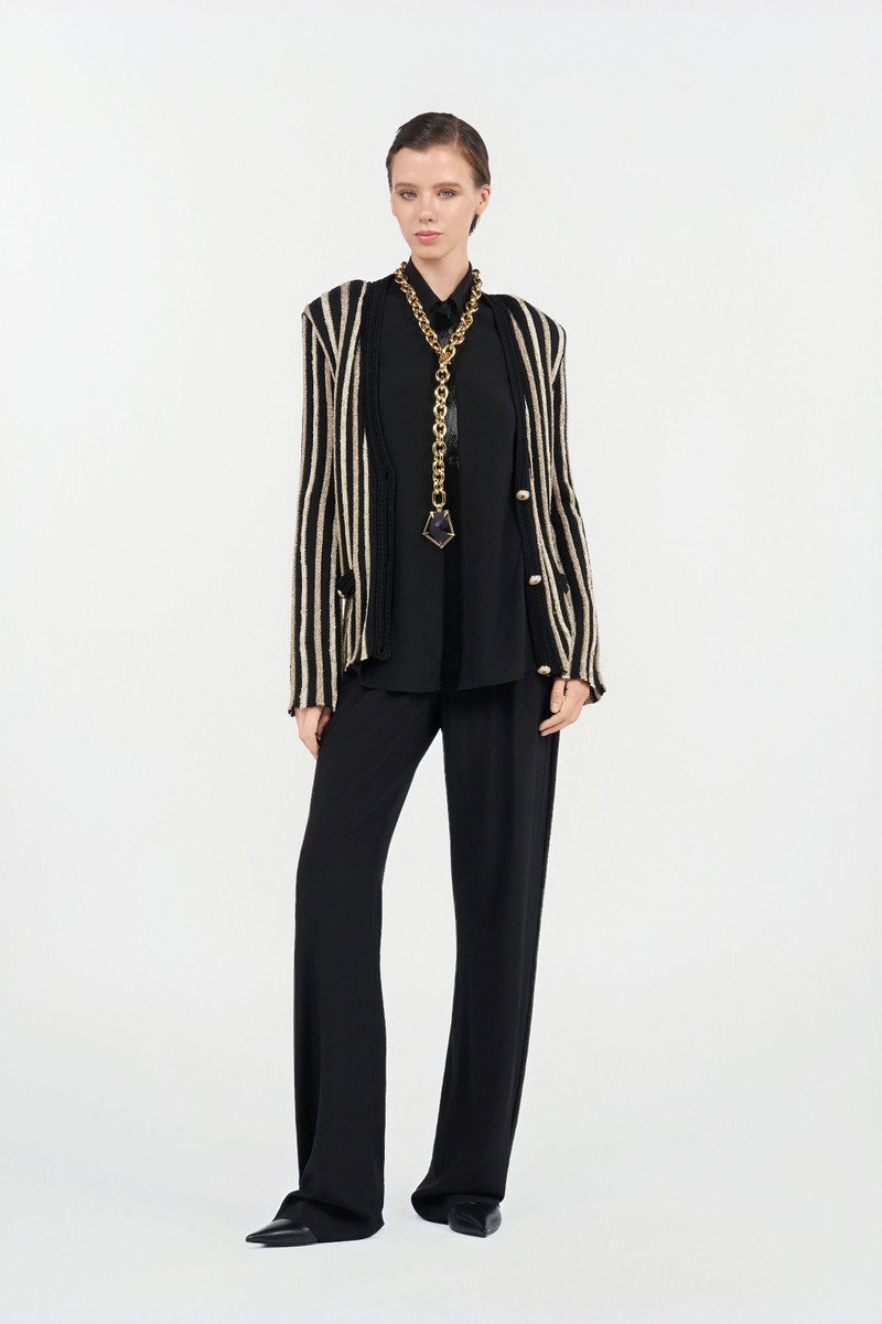 Roberto Cavalli Cardigan with Laminated Stripes outlook
