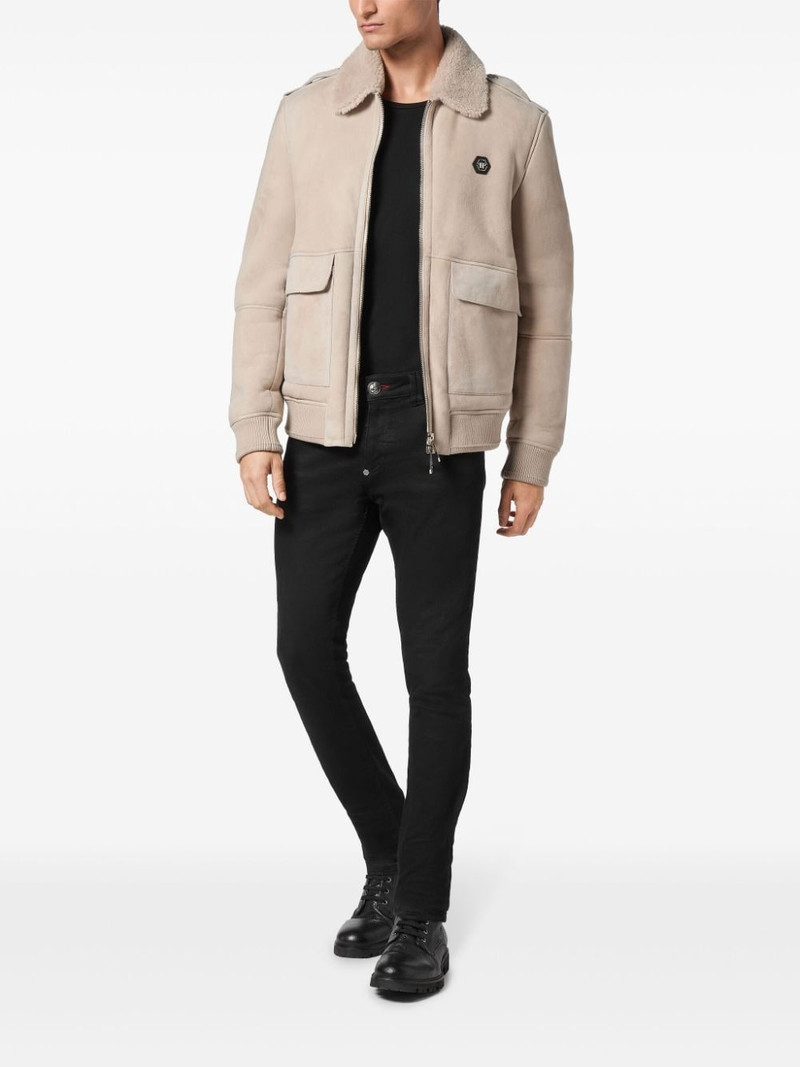 PHILIPP PLEIN logo-patch jacket outlook