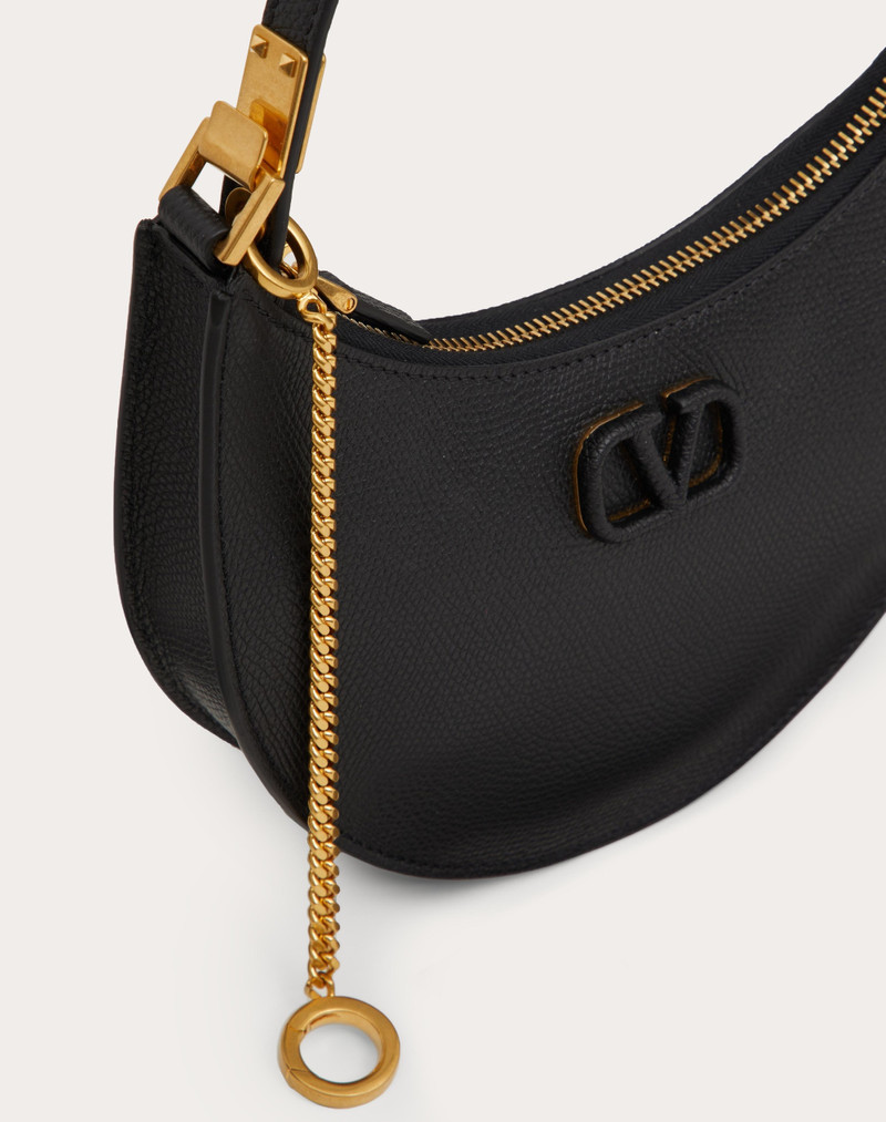 MINI VLOGO SIGNATURE GRAINY CALFSKIN HOBO BAG 2