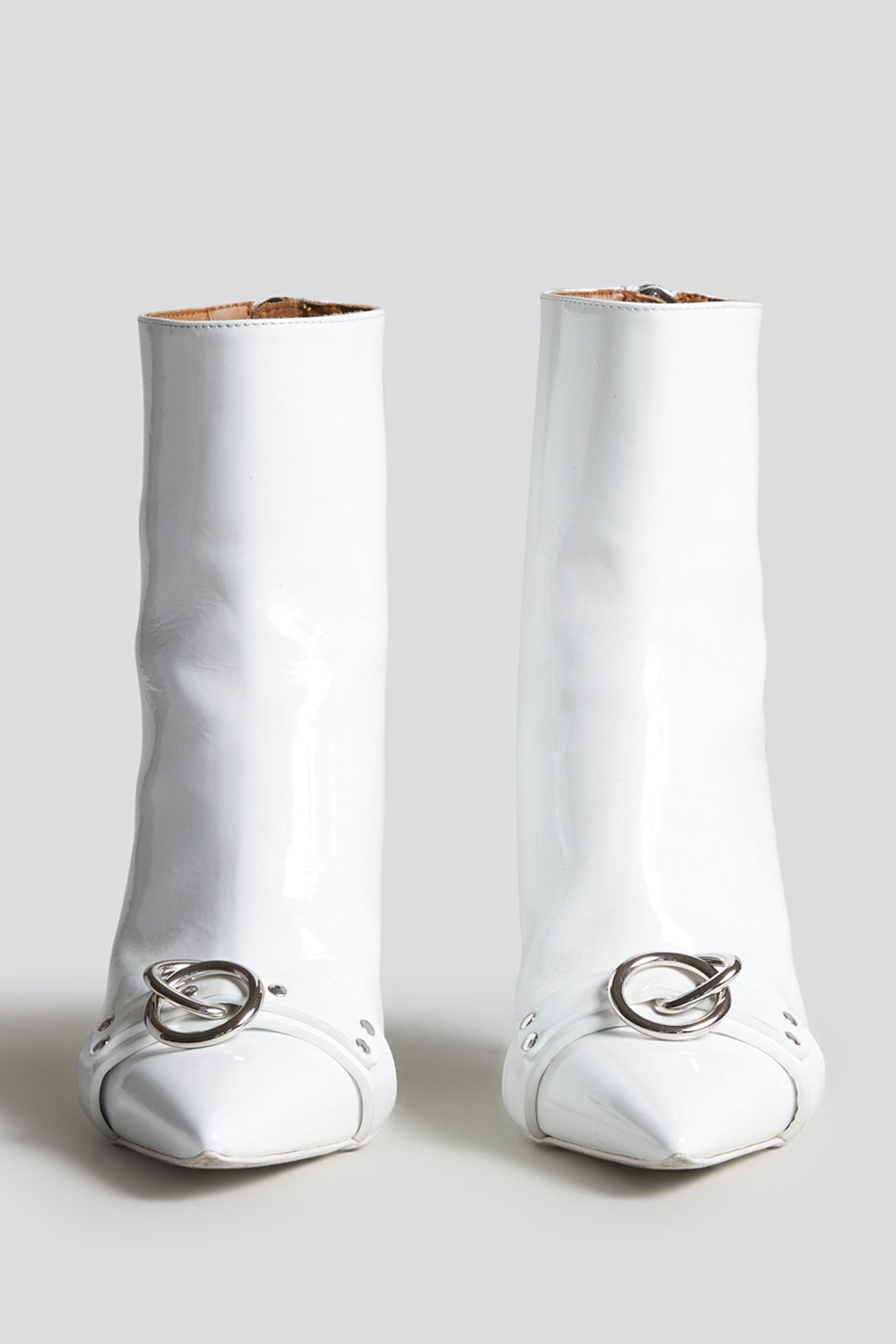 SID HEELED HARNESS BOOT - PATENT WHITE - 2