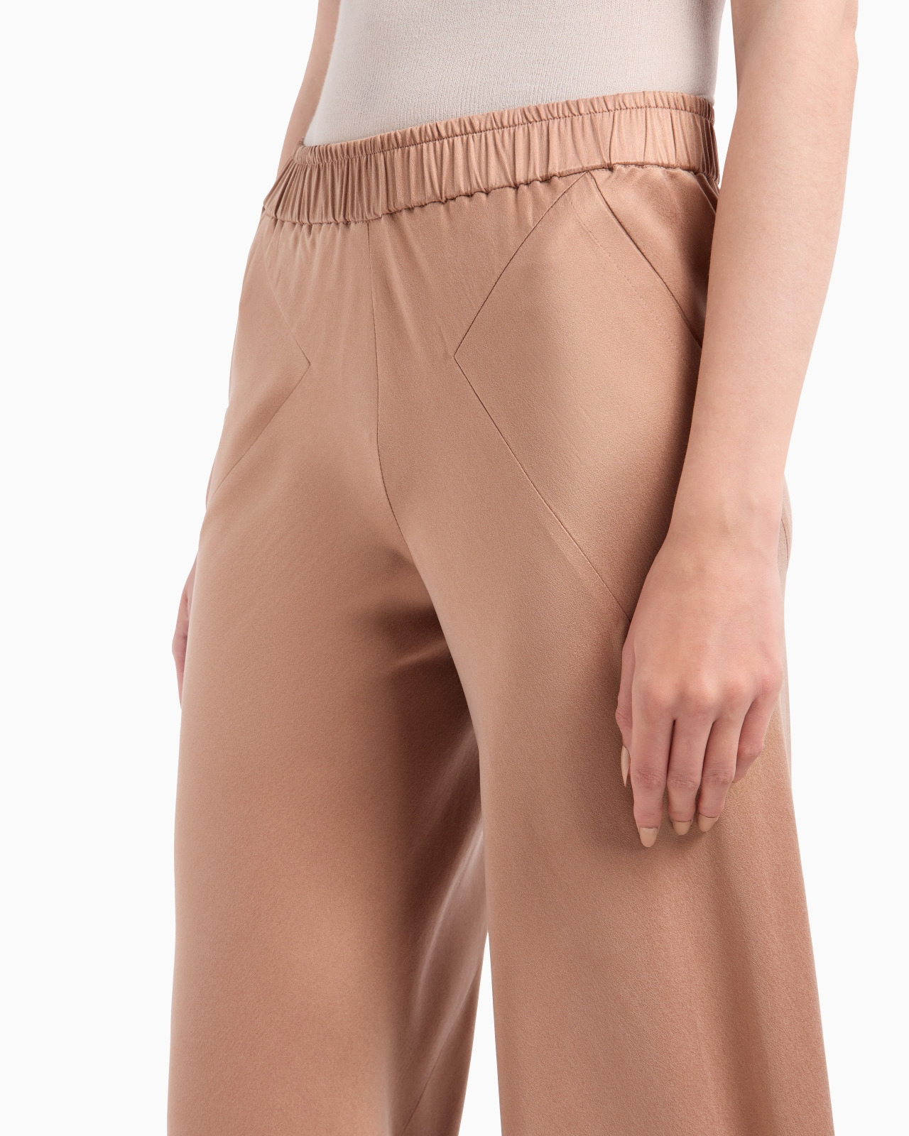 WASHED VISCOSE AND SILK FLARED TROUSERS - 5