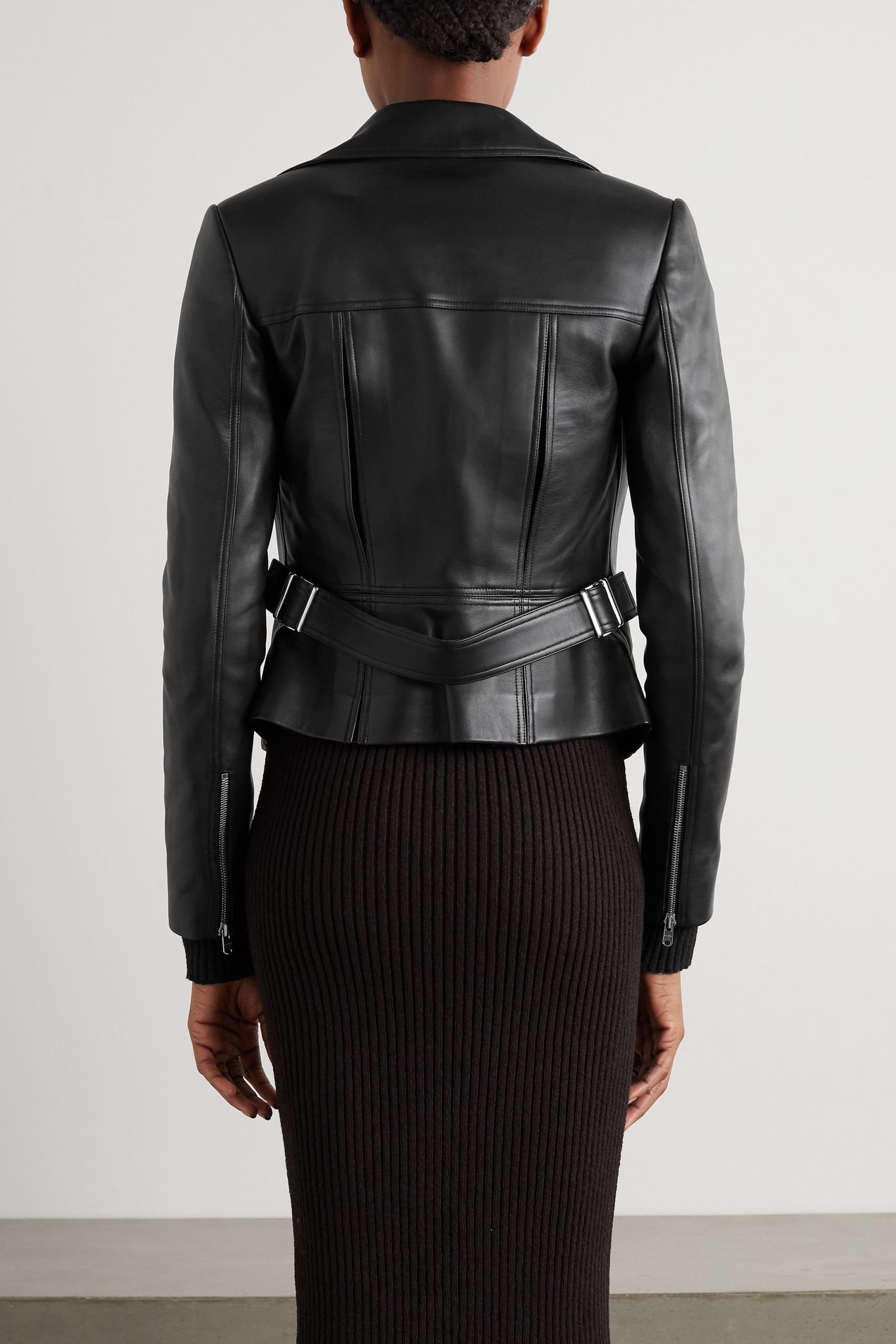 Leather biker jacket - 3