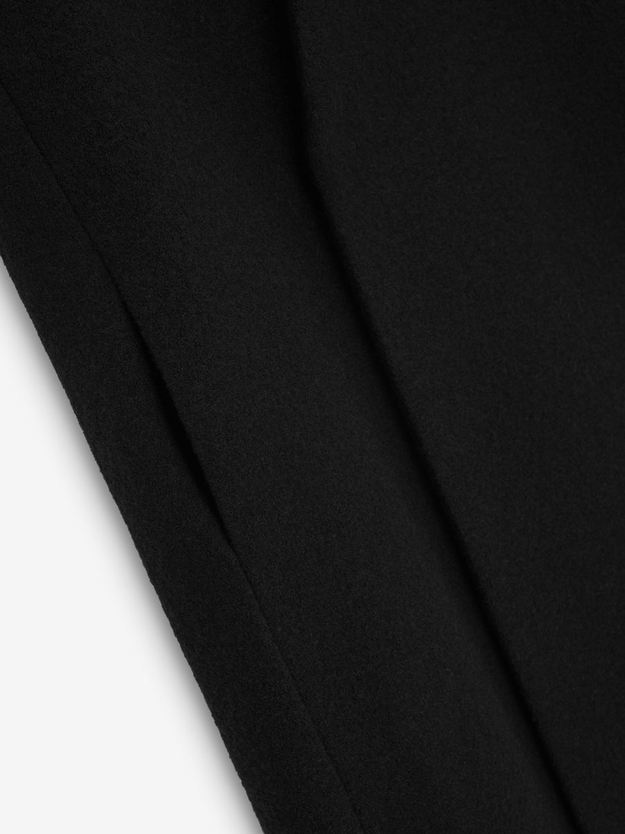 Boiled Wool Lapelless Relaxed Coat - 5