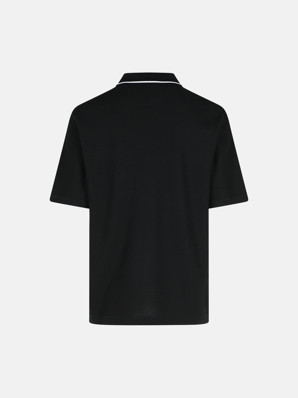 BLACK COTTON POLO SHIRT - 3