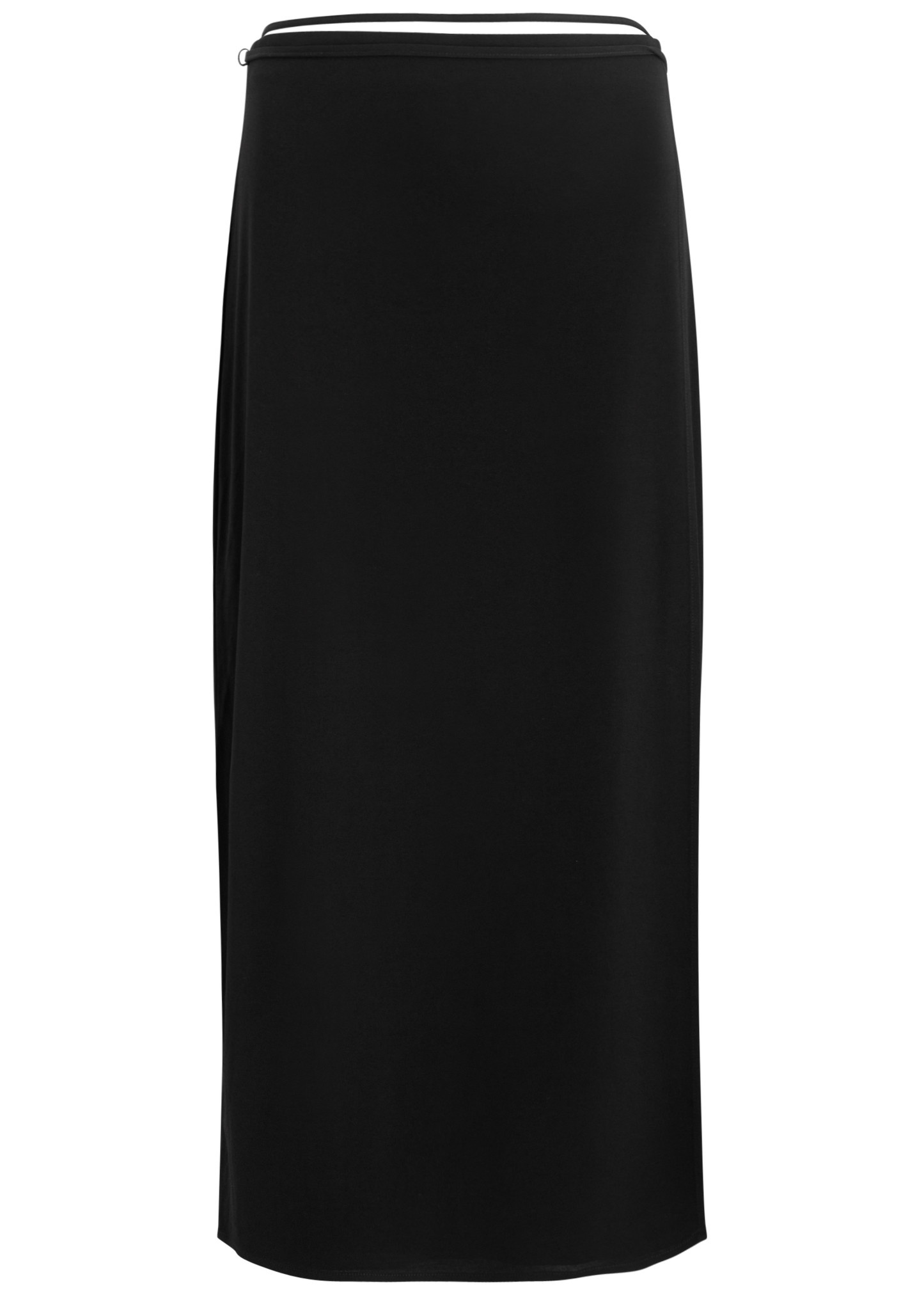 Wrap-effect stretch-jersey midi skirt - 1