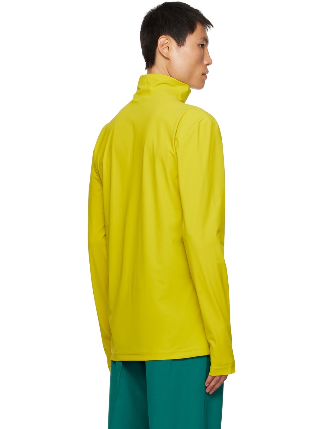 Green Dropped Shoulders Turtleneck - 3