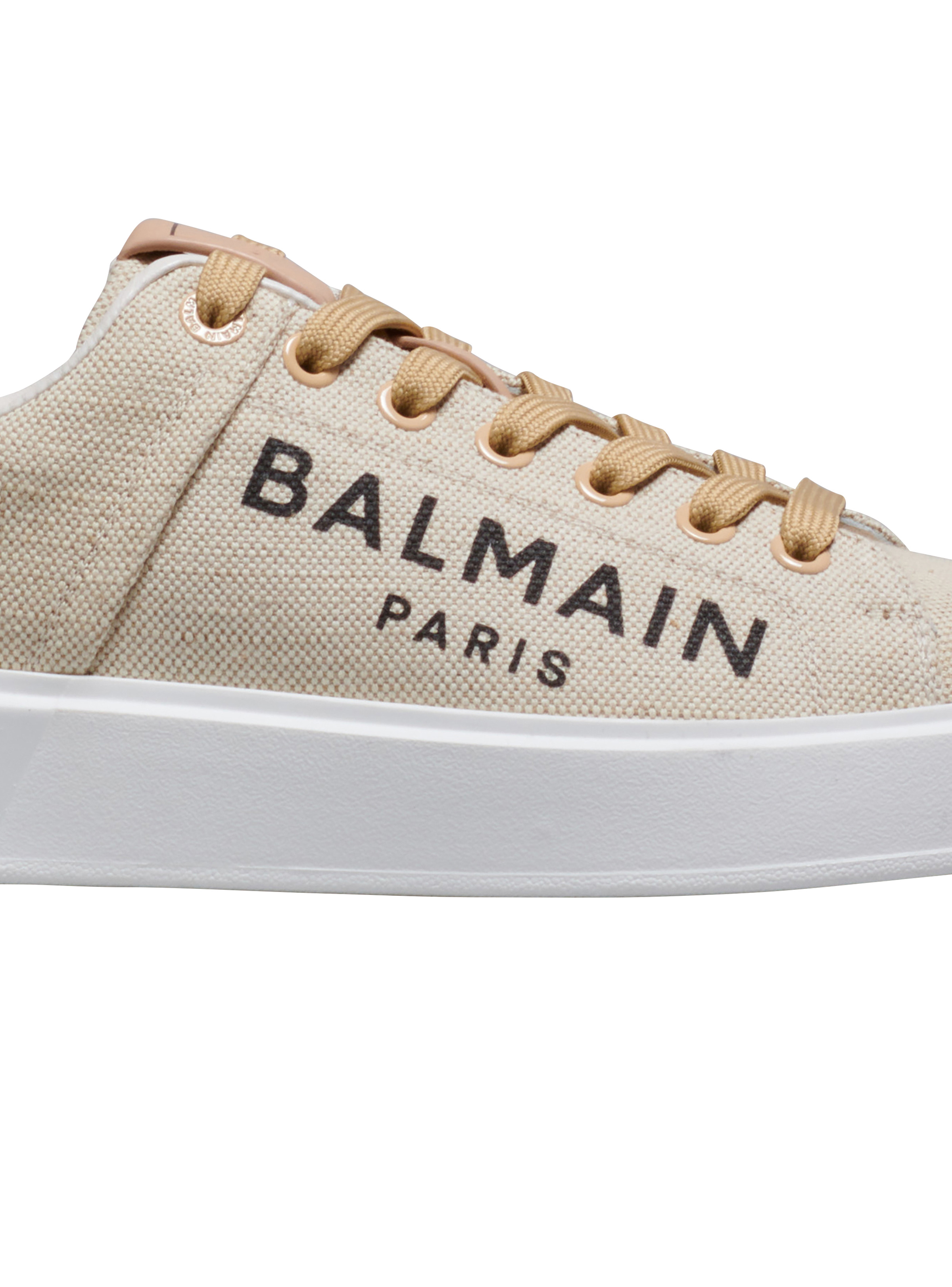 Balmain logo print canvas B-Court sneakers - 6