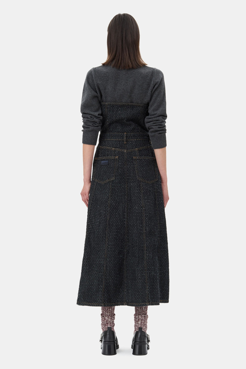 BLACK FLUFFY DENIM CORSAGE DRESS 5