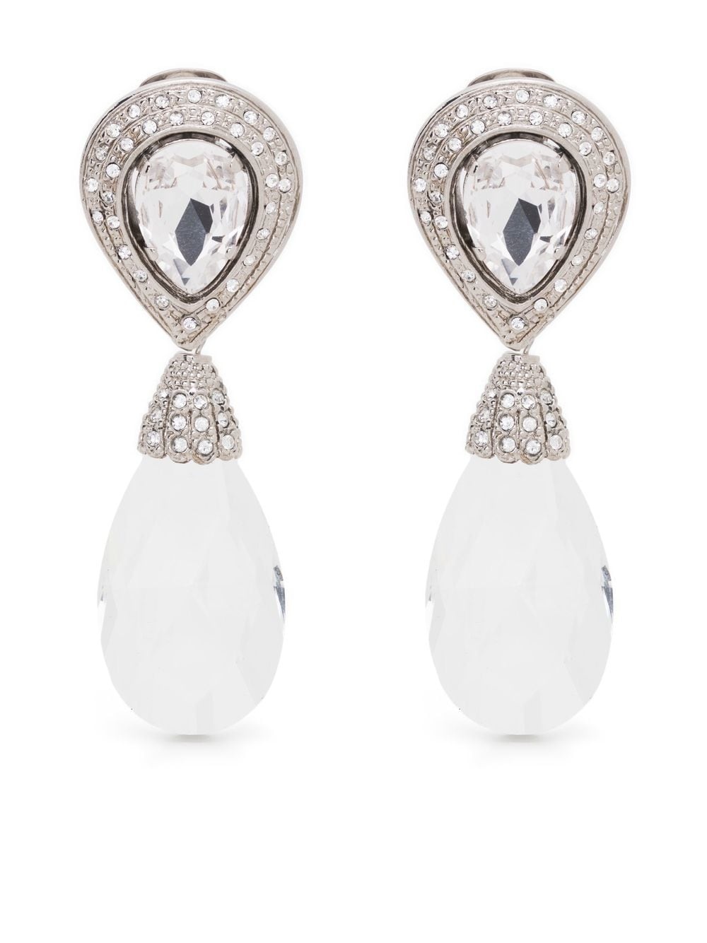 crystal-drop teardrop earrings - 1