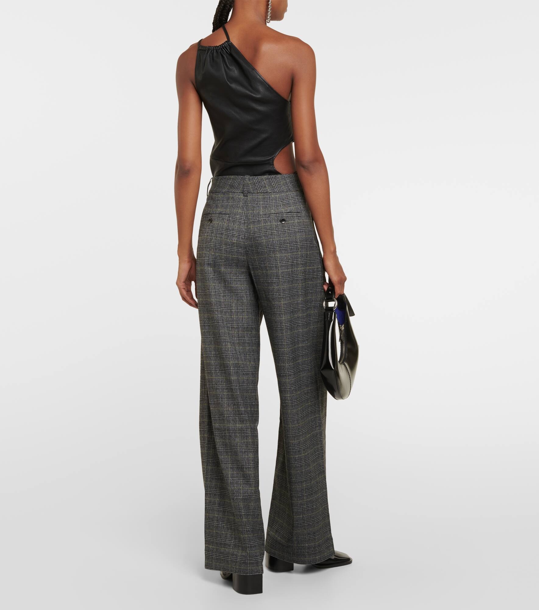 White Label checked wide-leg pants - 3