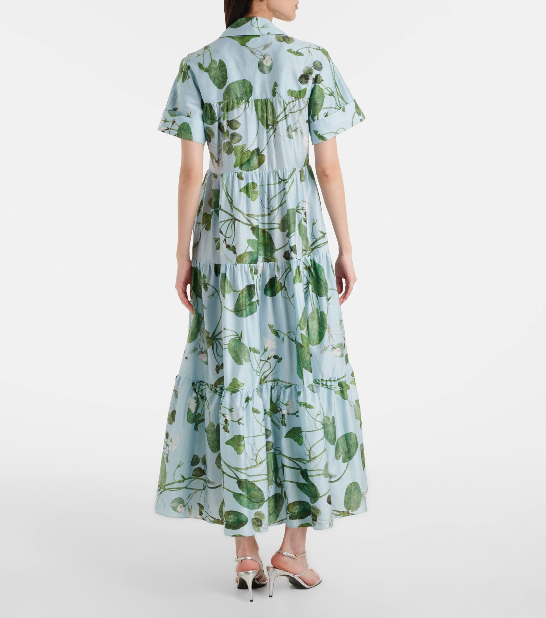 Tiered floral cotton midi dress - 3