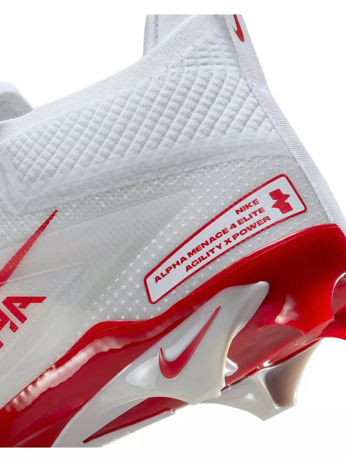 Alpha Menace 4 Elite "White/University Red/Photon Dust/University Red" Men's Football Cleat - 8