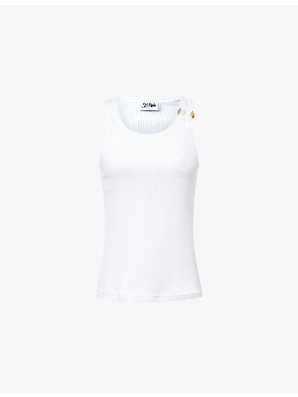 Slim-Fit Logo-Hardware Cotton-Knit Top - 1