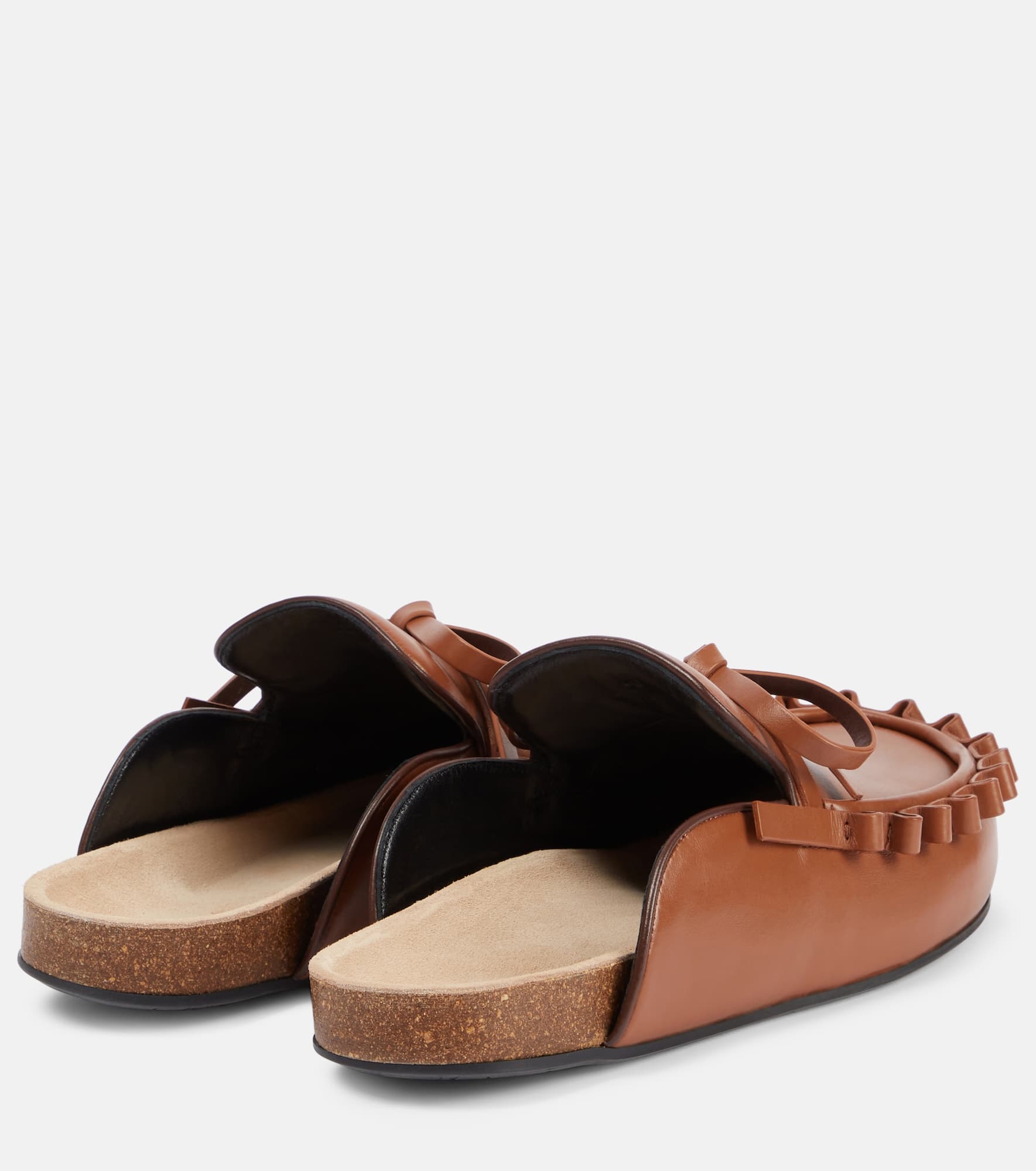 Ruffled leather mules - 2