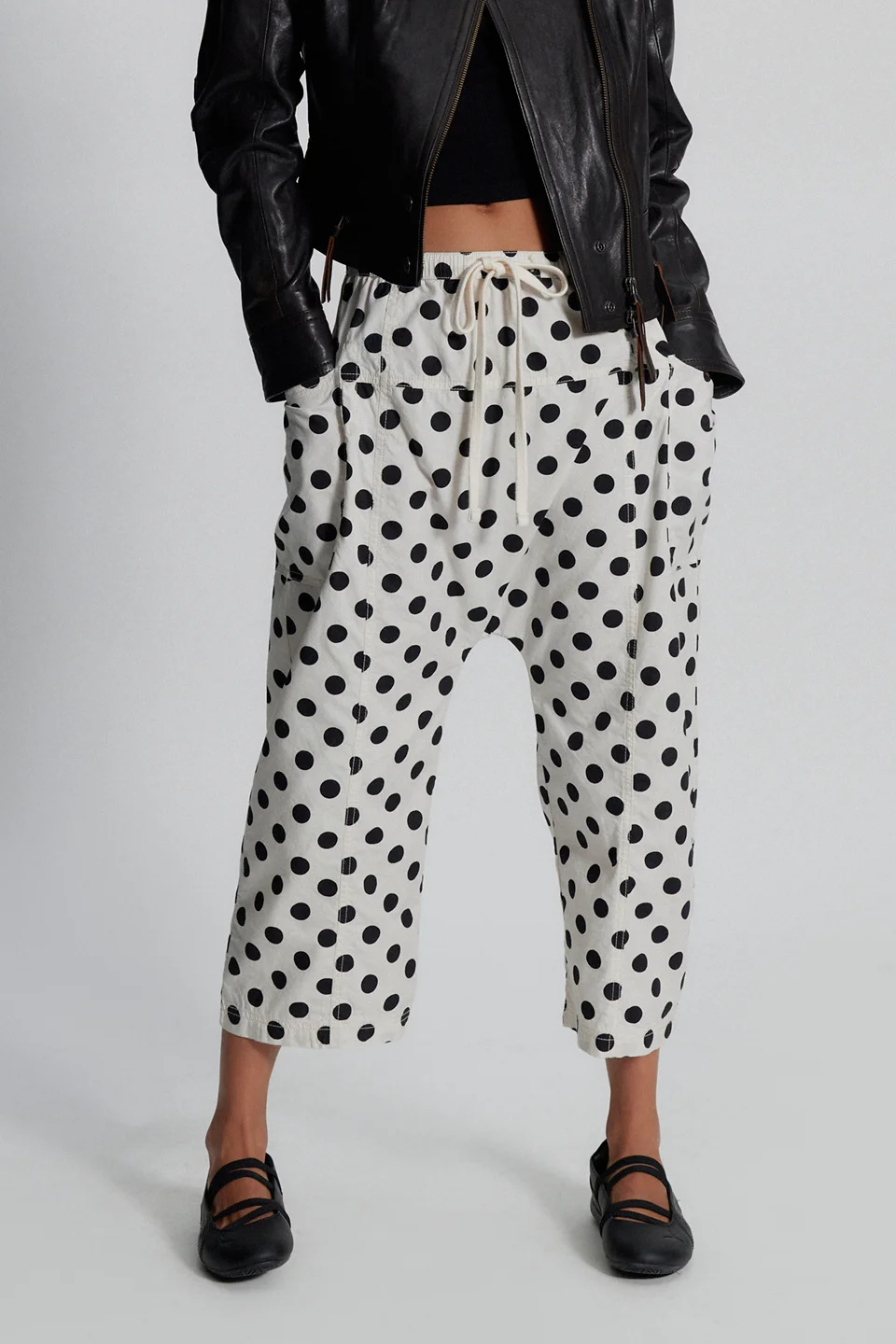 Need You Now Printed Cotton-Poplin Harem Pants - 1