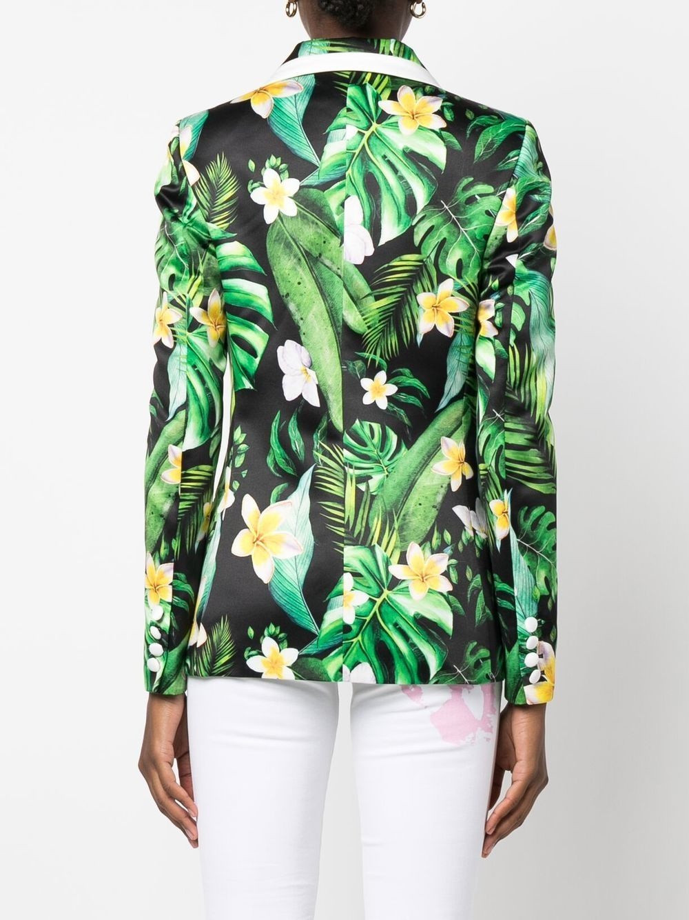 floral-print single-breasted blazer - 4