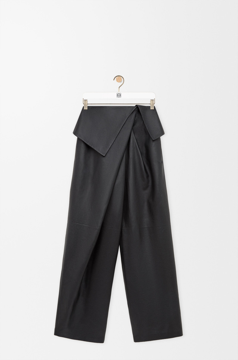 Draped trousers in nappa lambskin 1