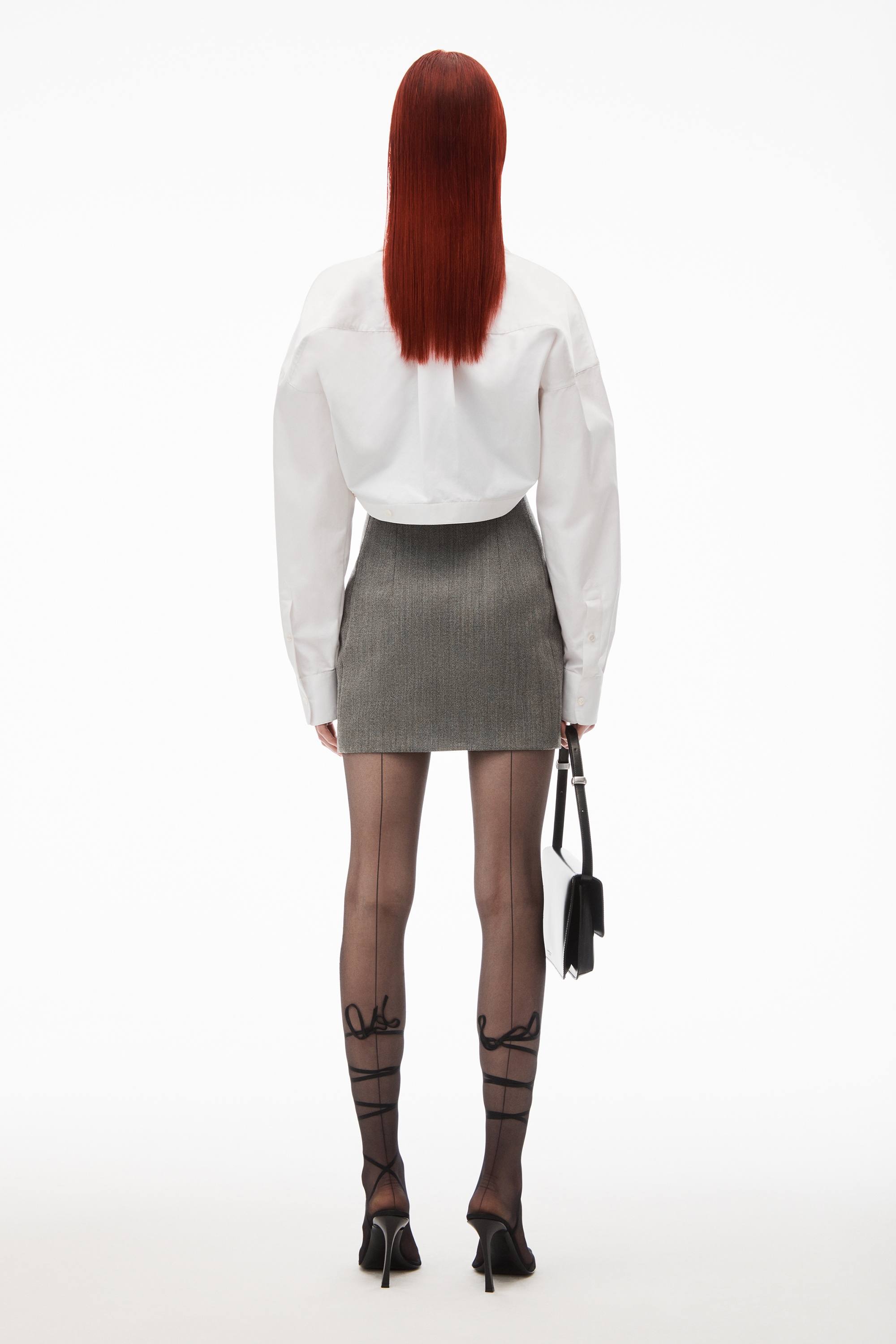 mini dress in herringbone tailoring - 5