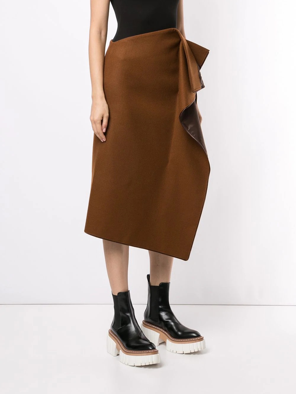 asymmetric draped skirt - 3