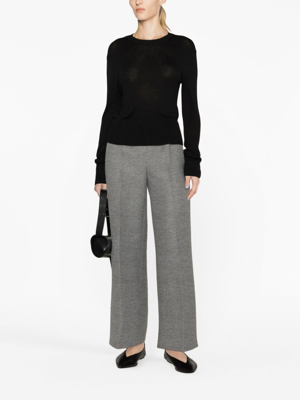 crew-neck ribbed jumper - 4