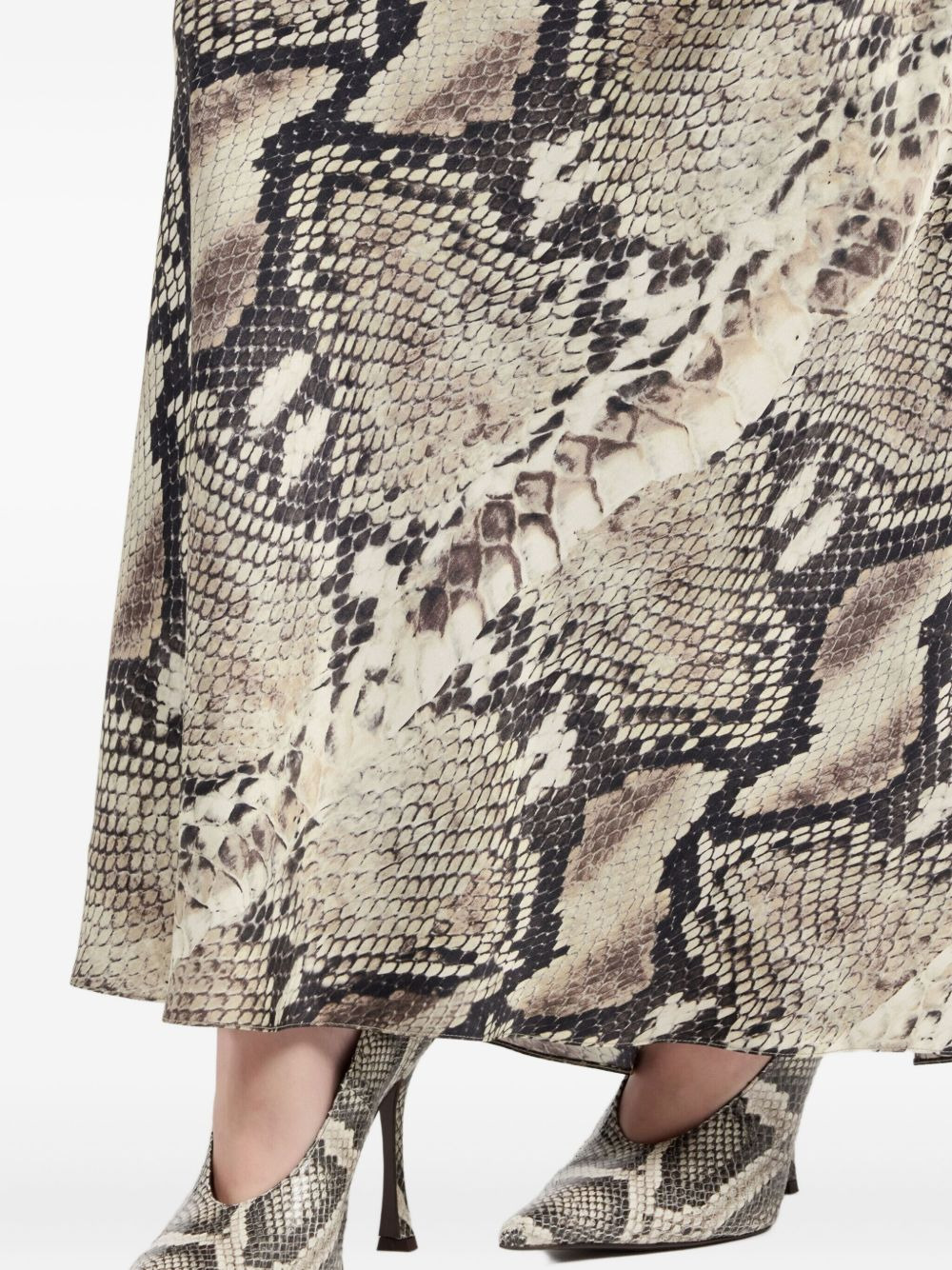snakeskin-print silk skirt - 5