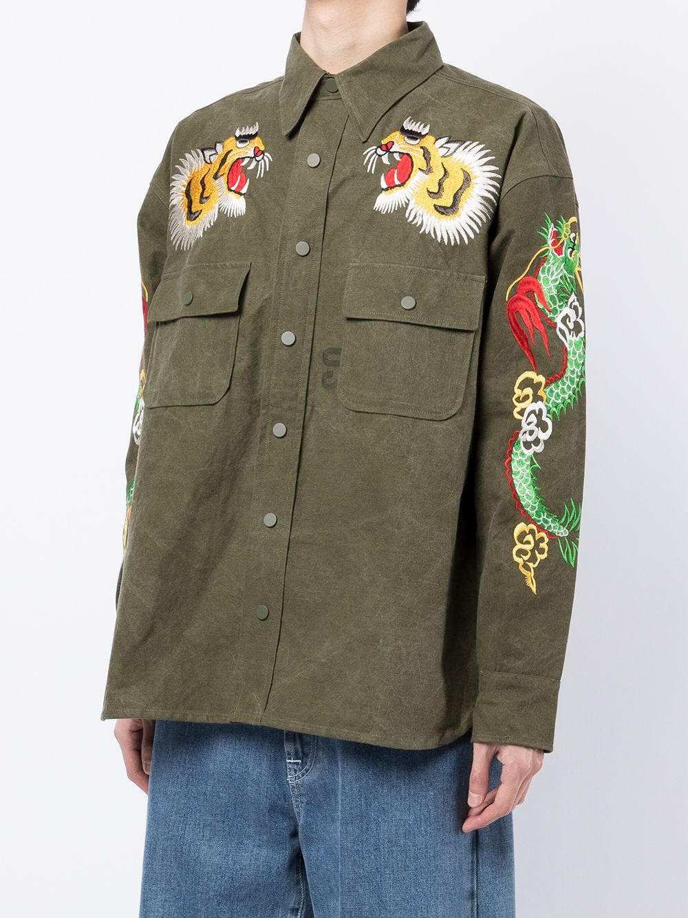 embroidered shirt jacket - 3