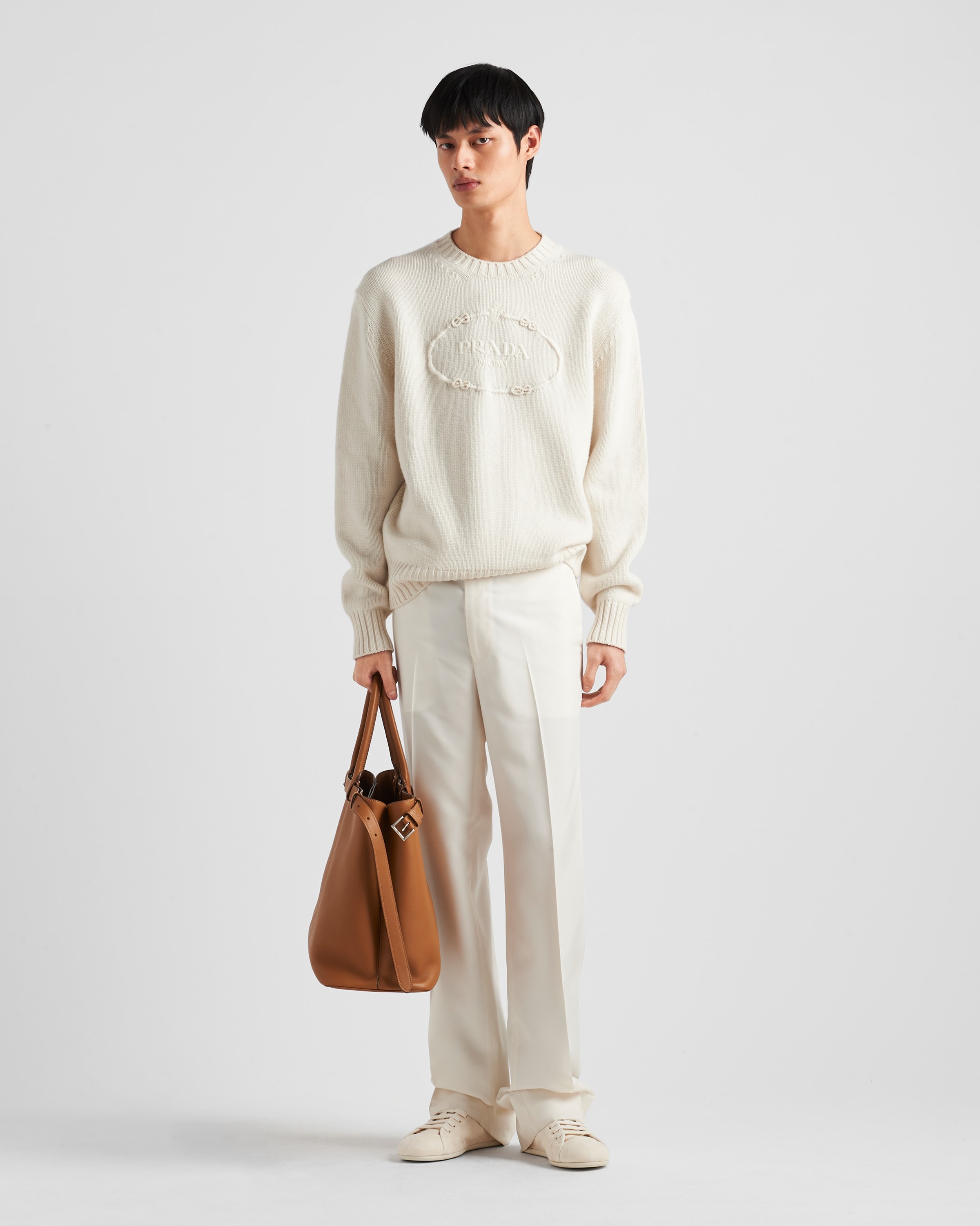 Prada Wool and cashmere crew-neck sweater | REVERSIBLE