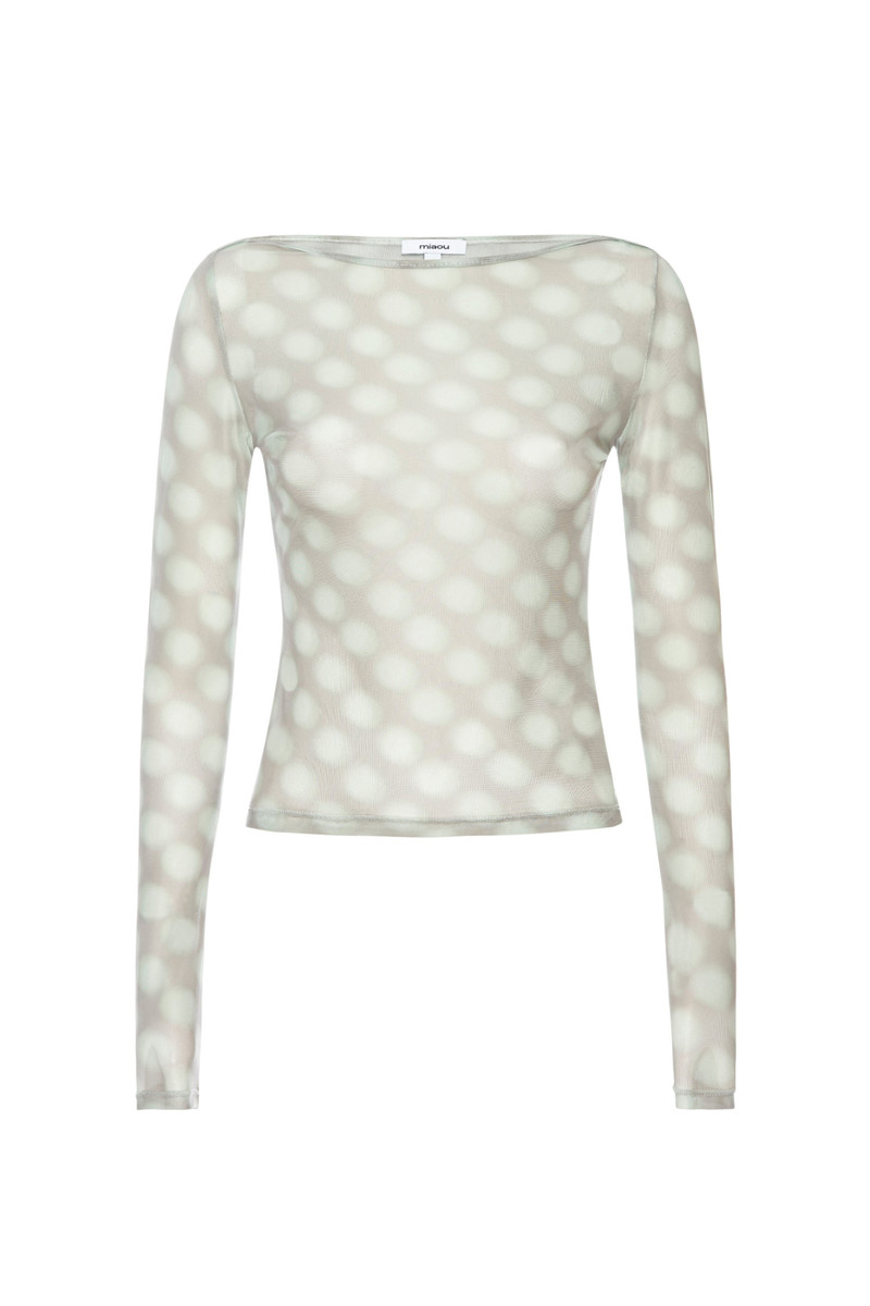 AMELIA TOP - MINT BLURRED DOT 1