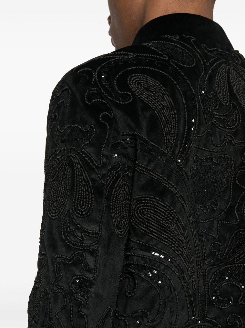 sequinned velour jacket - 5