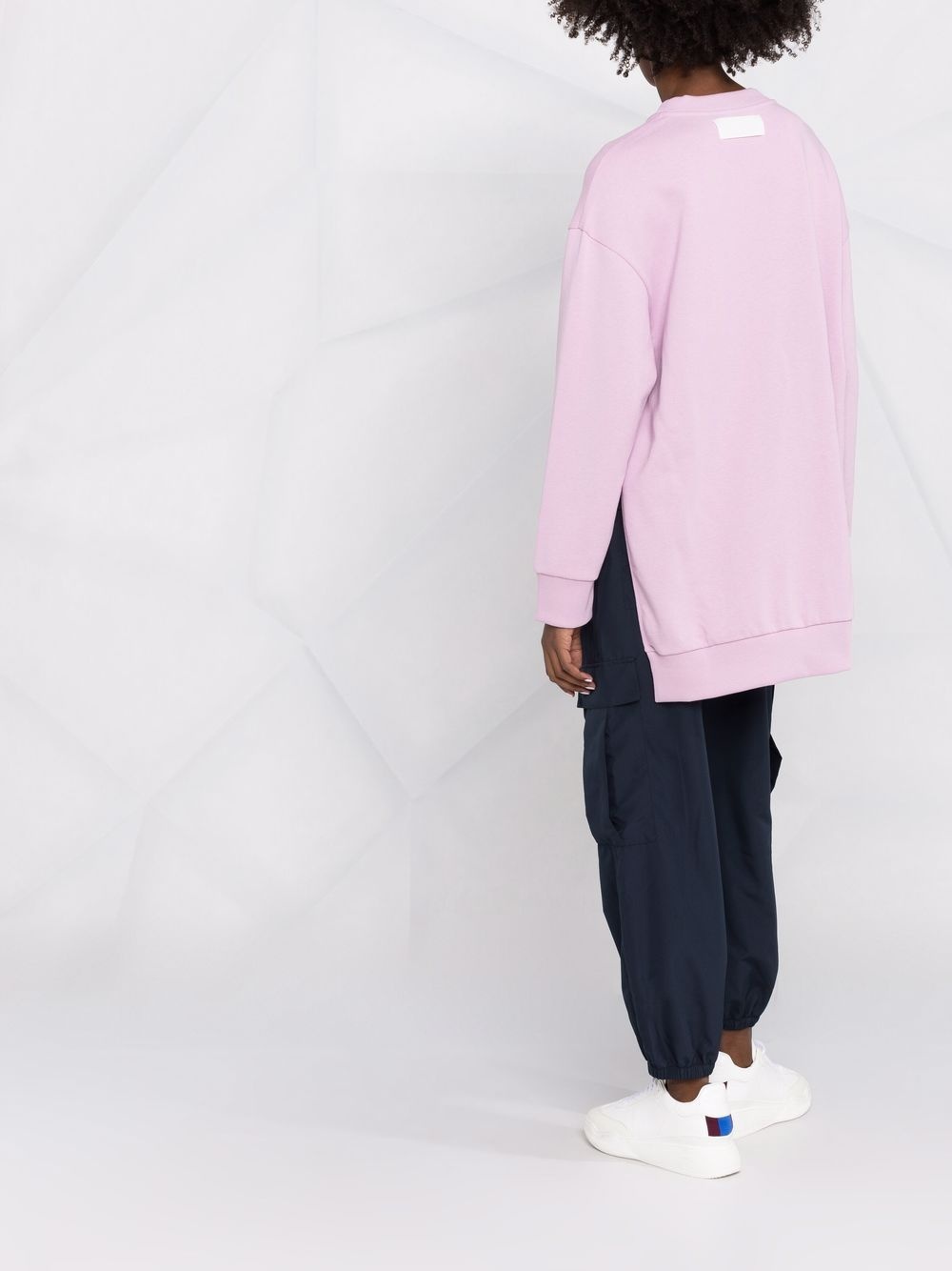logo-print side slit sweatshirt - 4