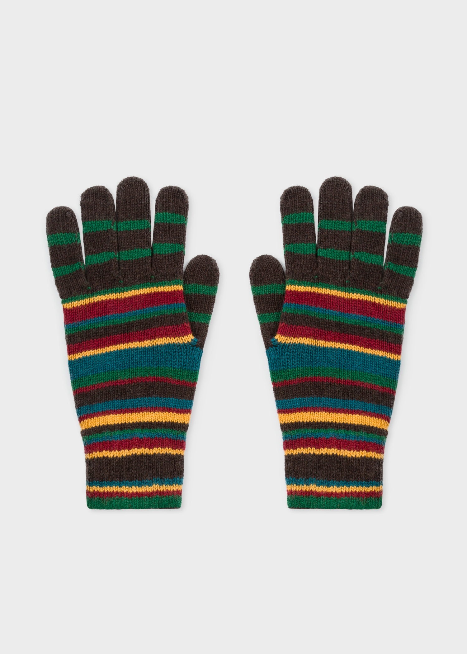 Signature Stripe Wool-Cashmere Gloves 1