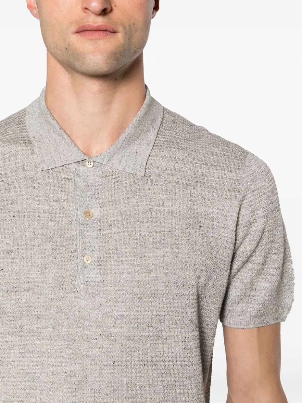 speckle-knit polo shirt - 5